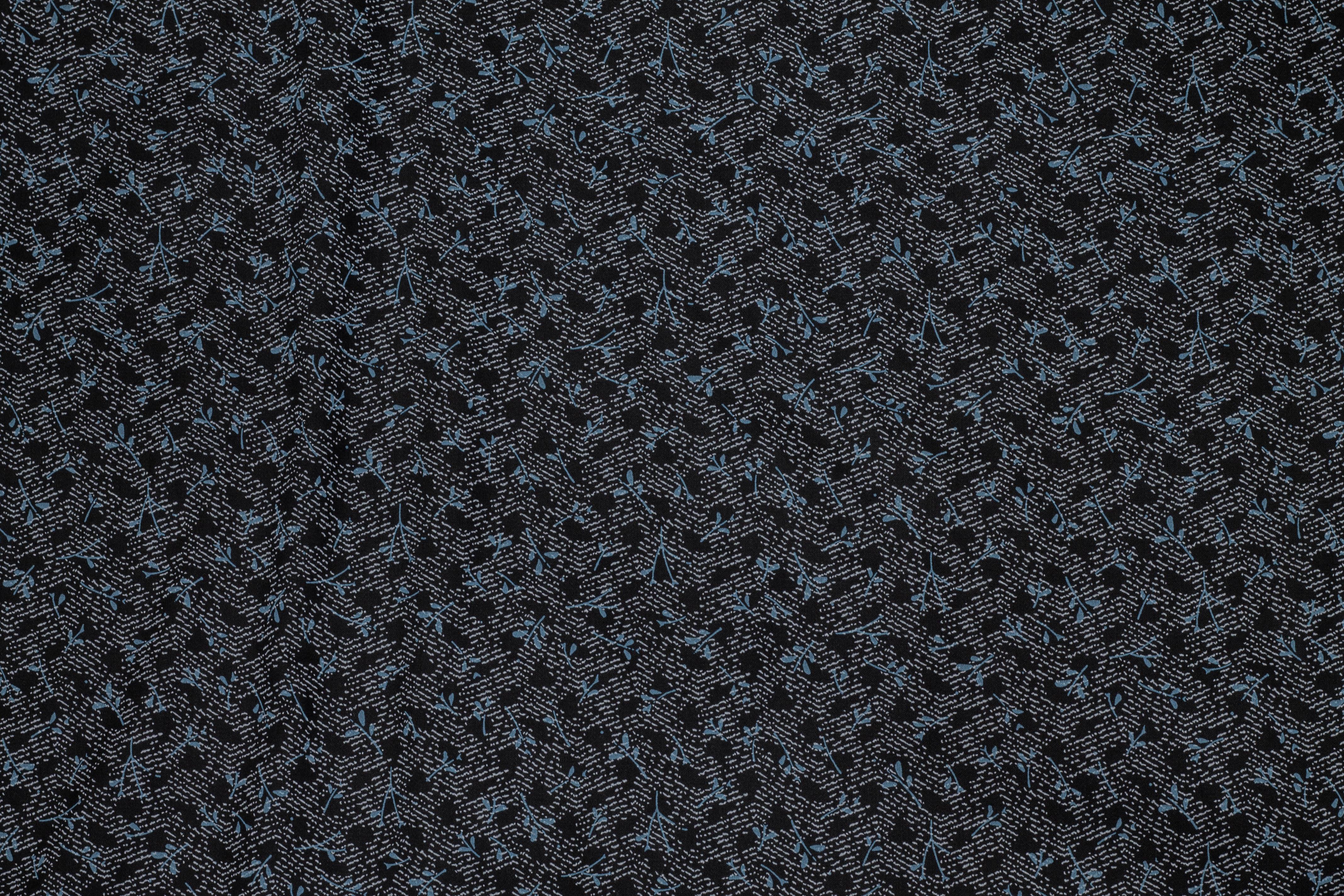 Blue and Gray Floral Abstract Cotton - Prime Fabrics