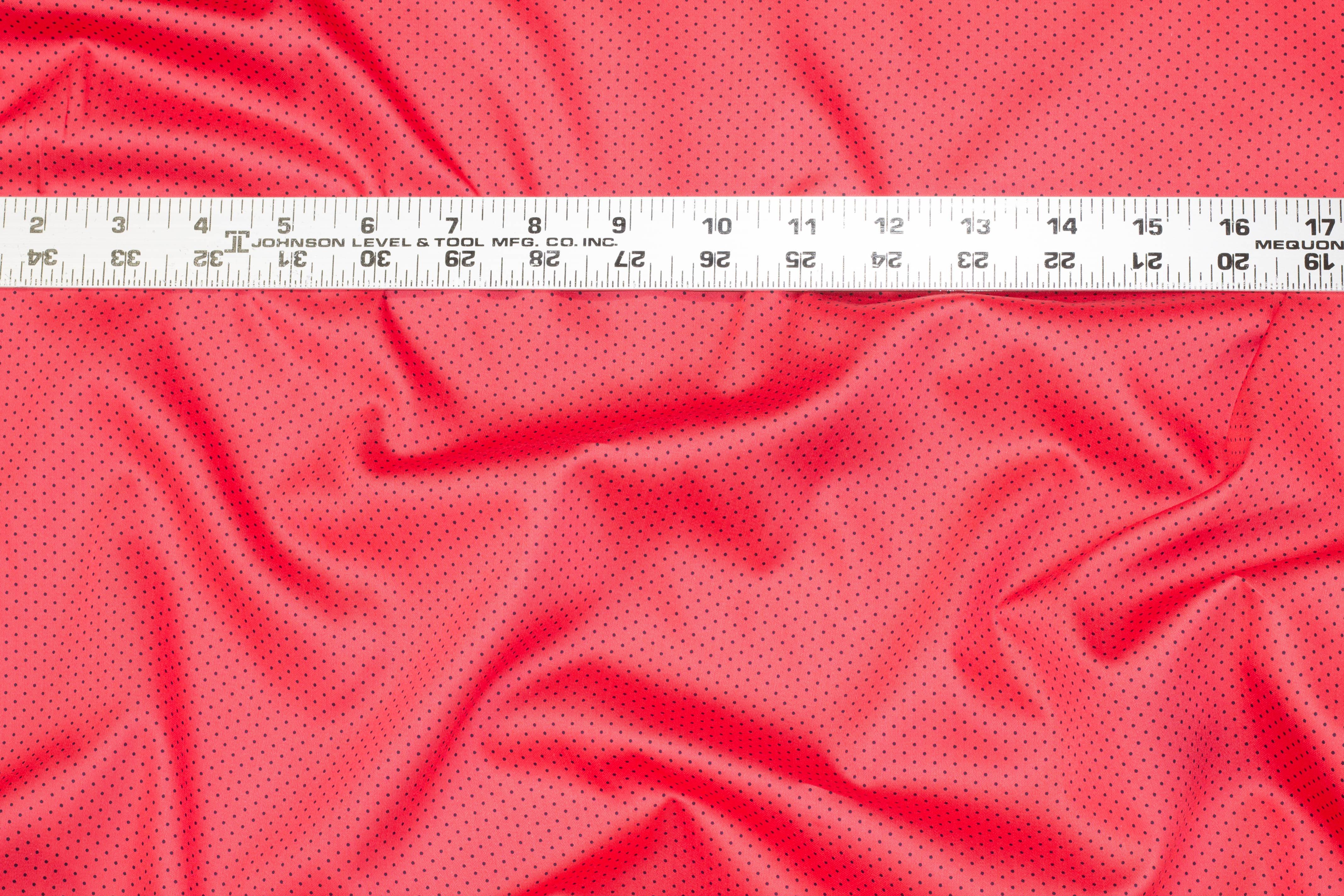 Coral Red and Black Polka Dot Cotton - Prime Fabrics