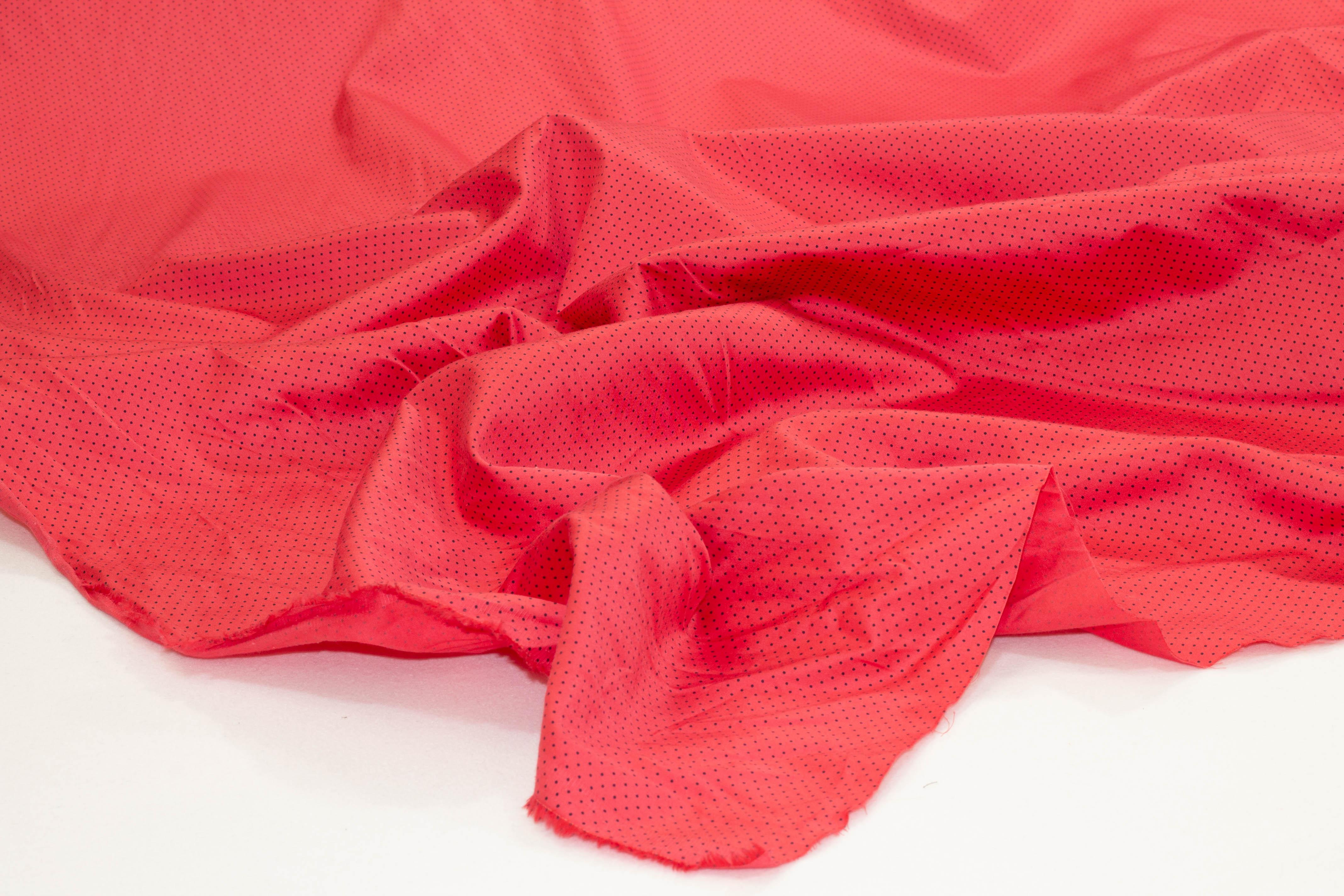 Coral Red and Black Polka Dot Cotton - Prime Fabrics
