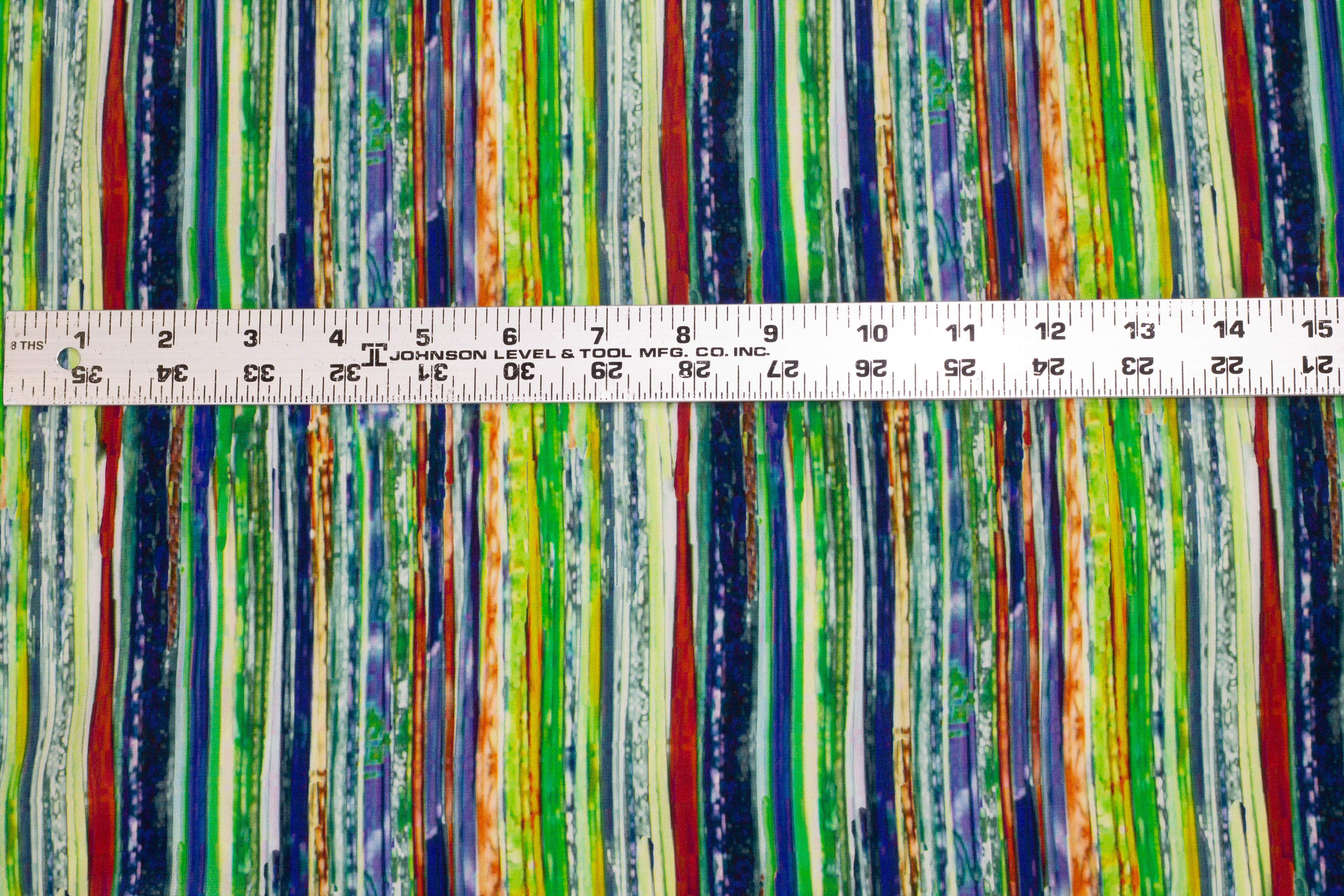 Multicolor Striped Silk Crepe De Chine - Prime Fabrics