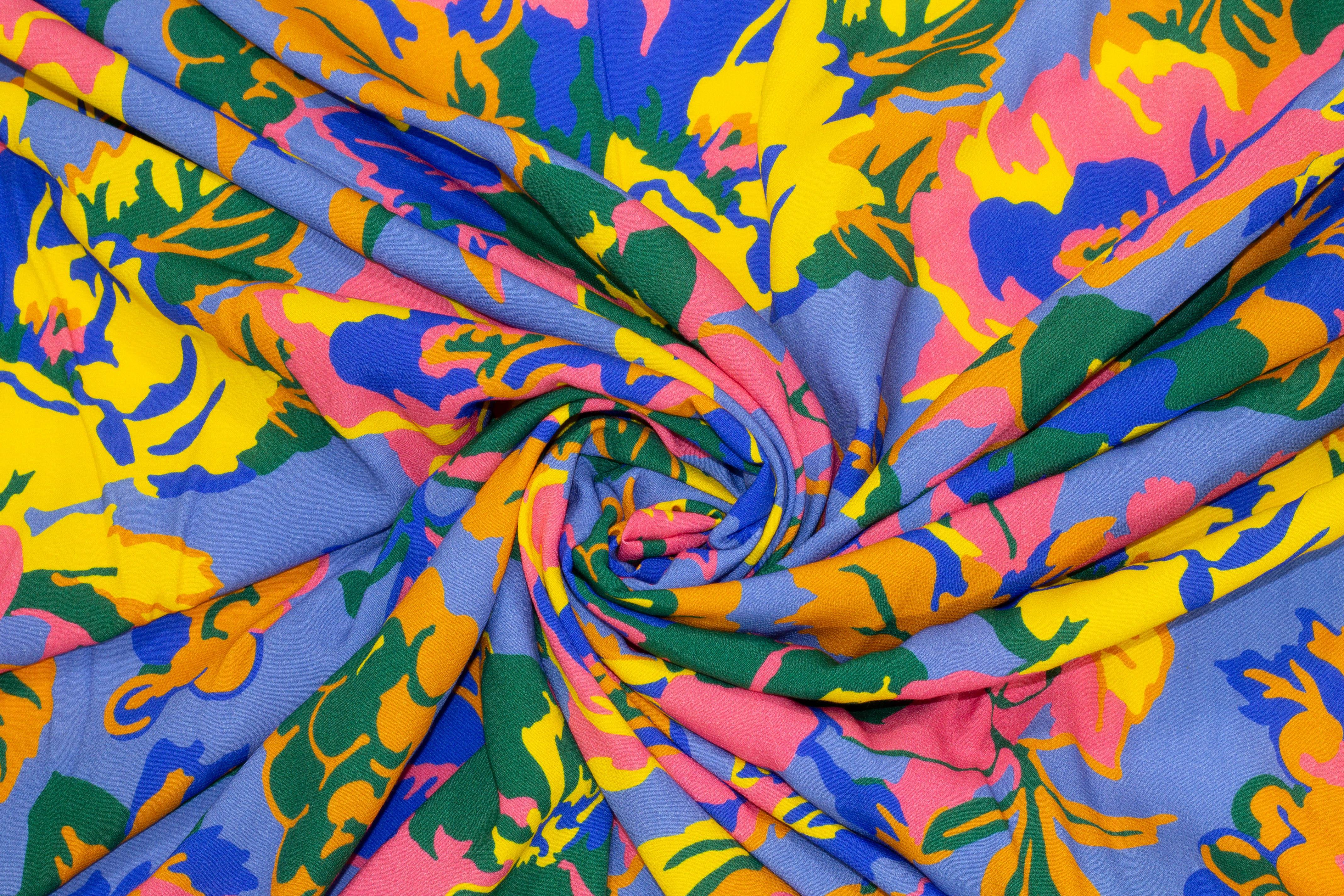 Multicolor Floral Viscose 4-Ply Crepe - Prime Fabrics
