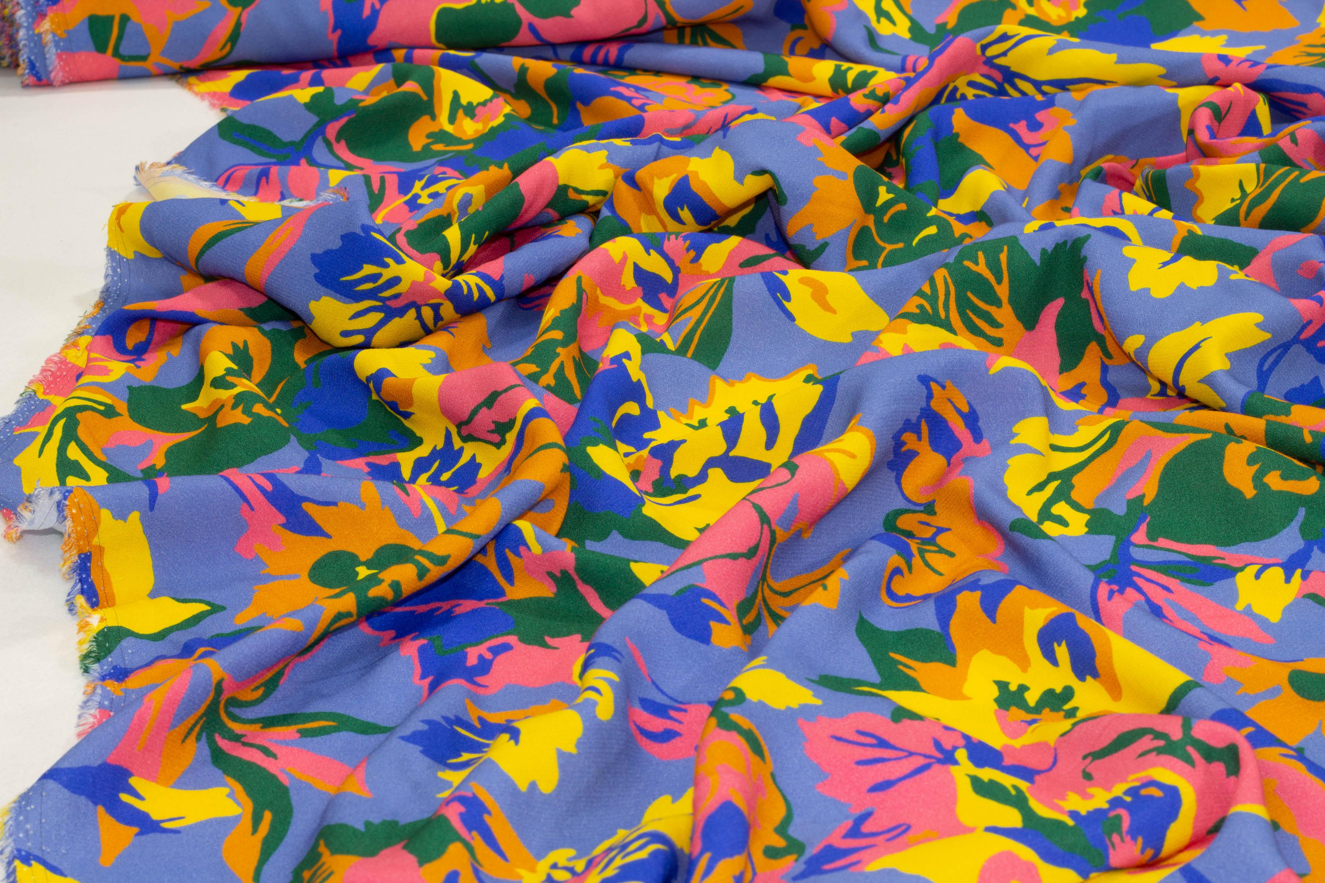 Multicolor Floral Viscose 4-Ply Crepe - Prime Fabrics