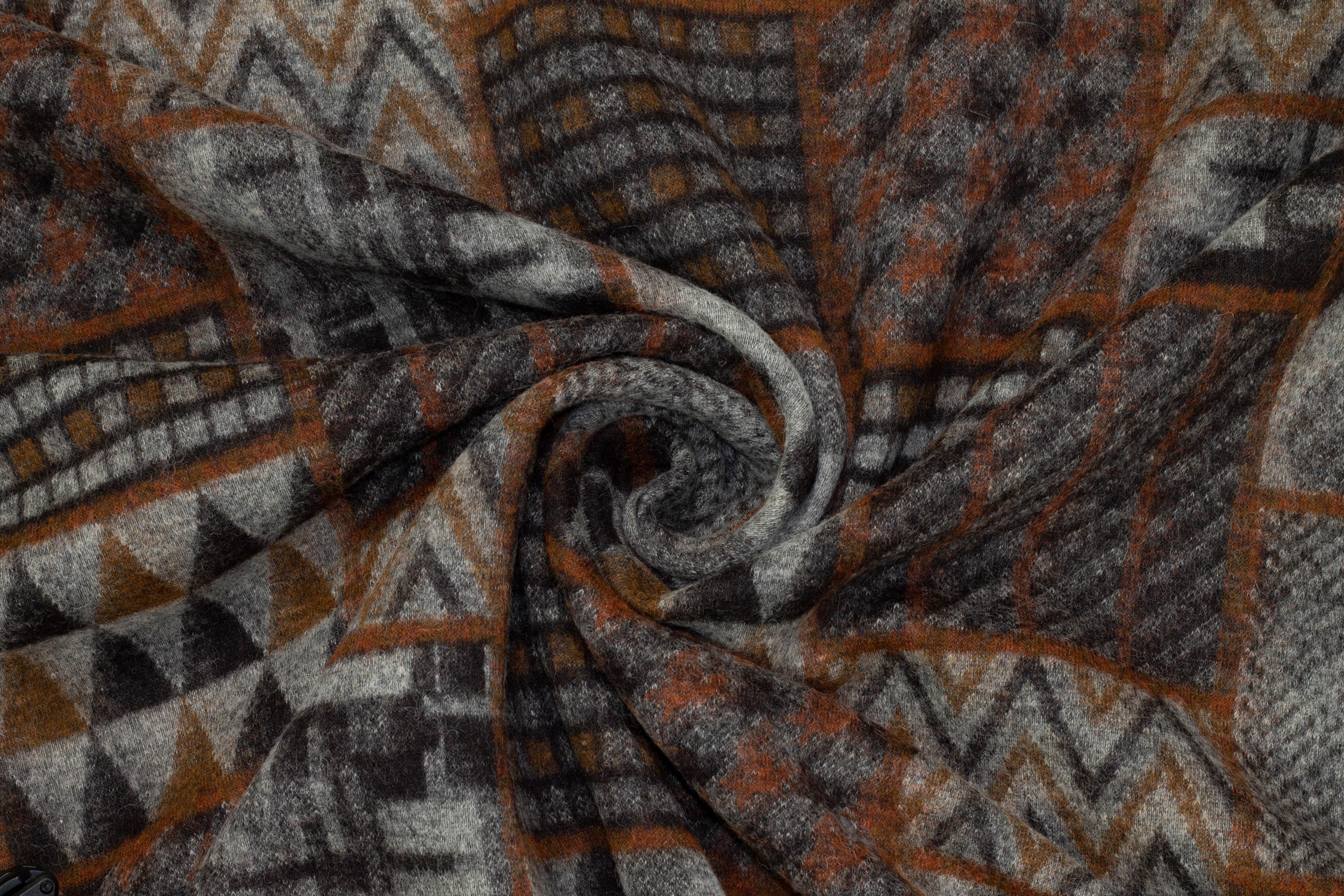 Geometric Italian Boiled Wool - Prime Fabrics