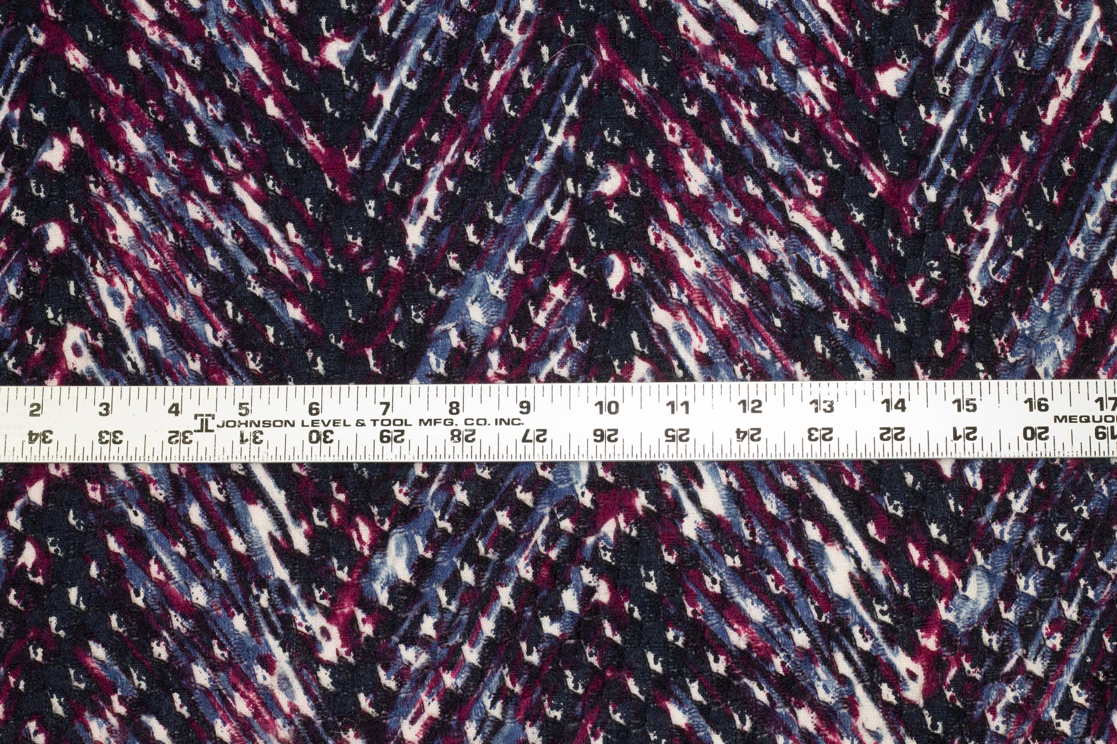 Blue and Purple Italian Boiled Wool - Prime Fabrics