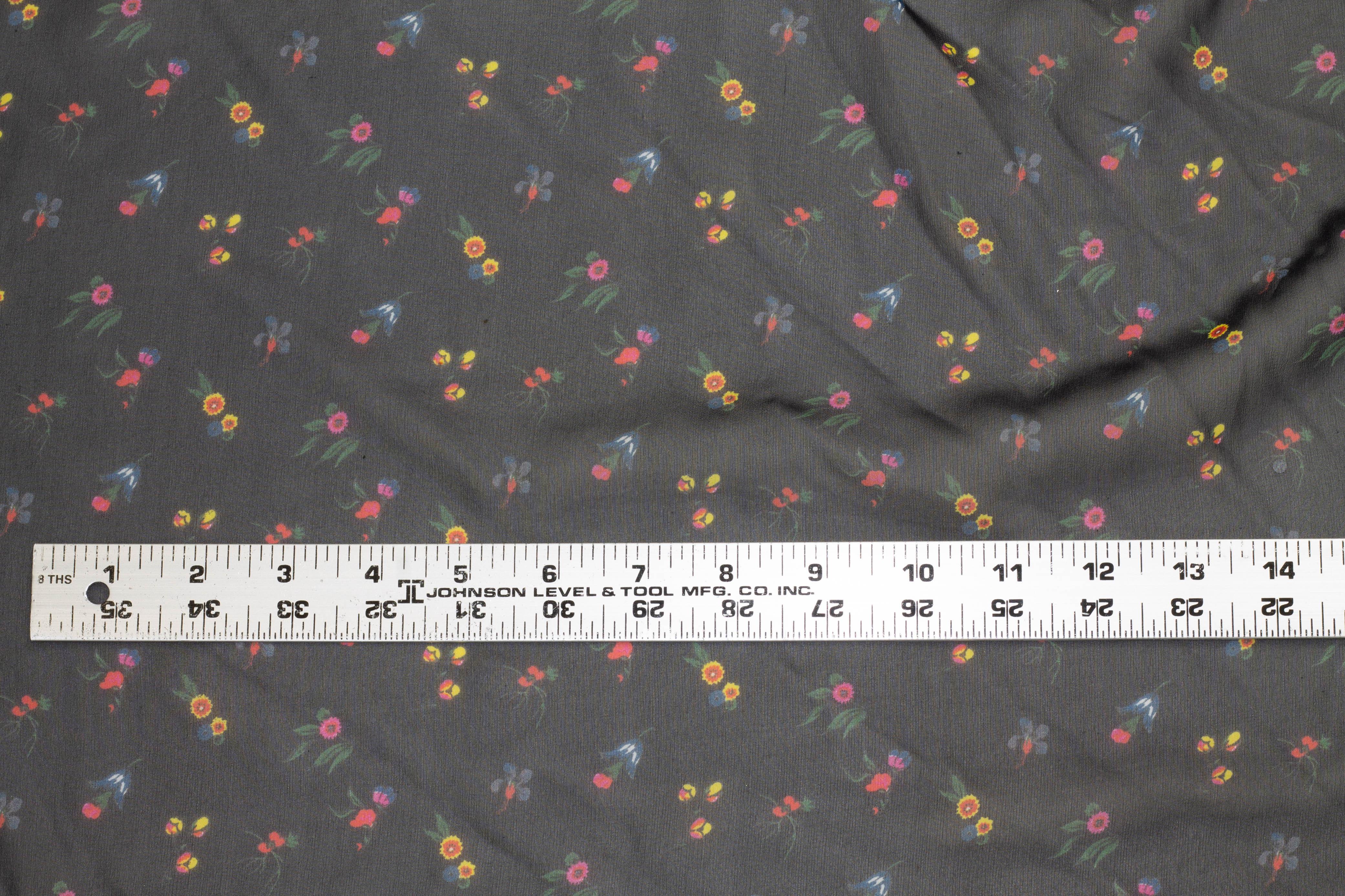 Black Floral Silk Chiffon - Prime Fabrics