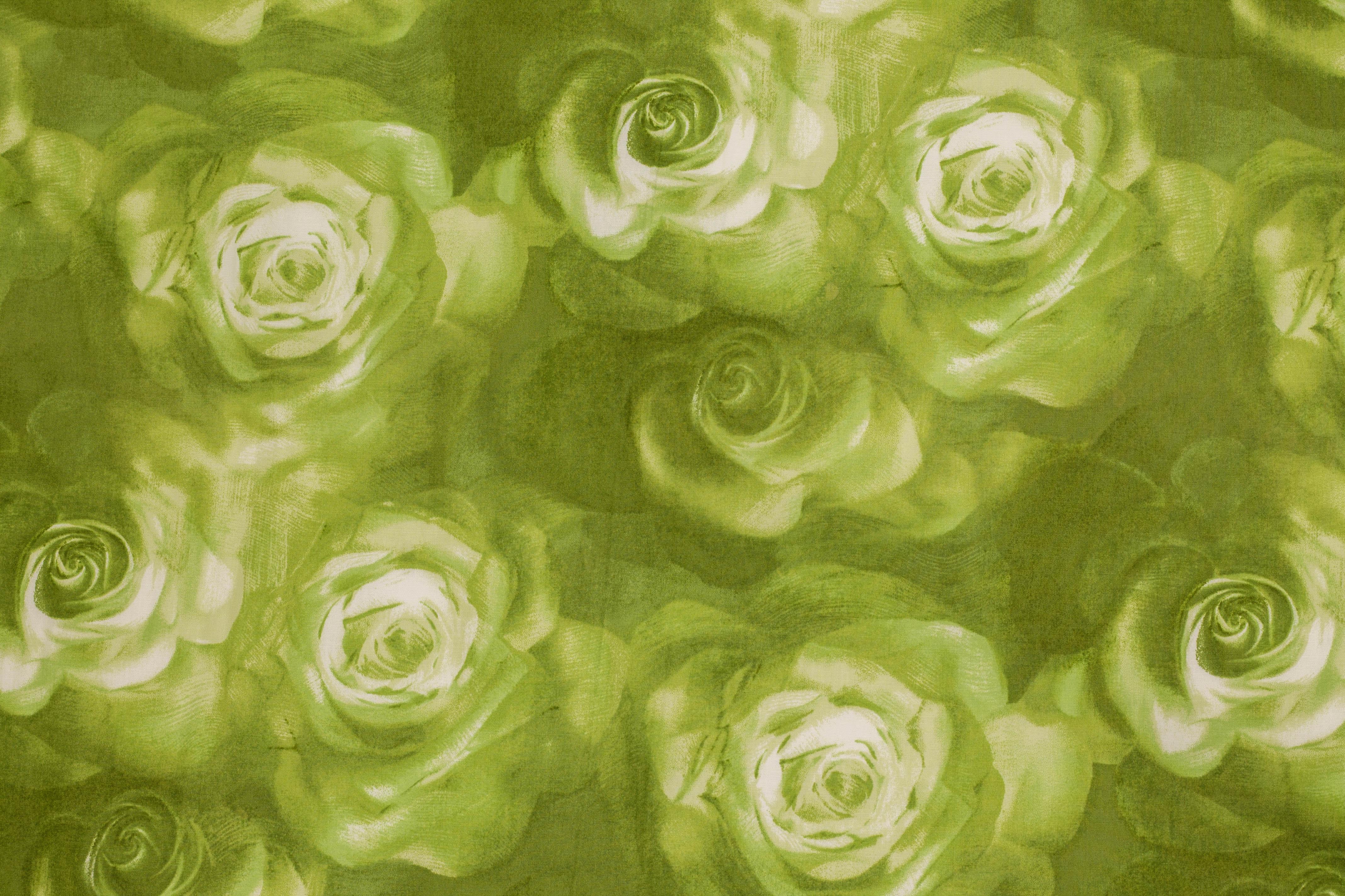 Green Floral Stretch Cotton - Prime Fabrics