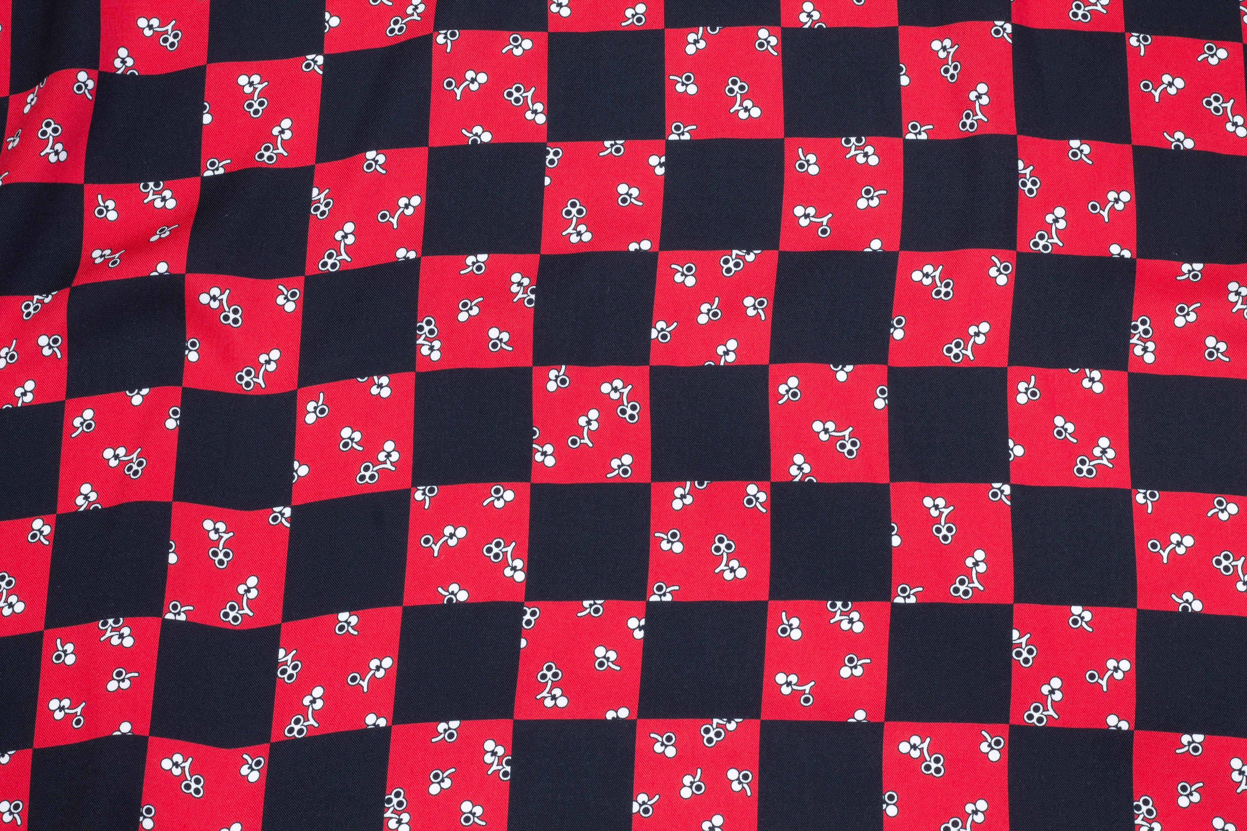 Red and Black Checked Viscose - Prime Fabrics