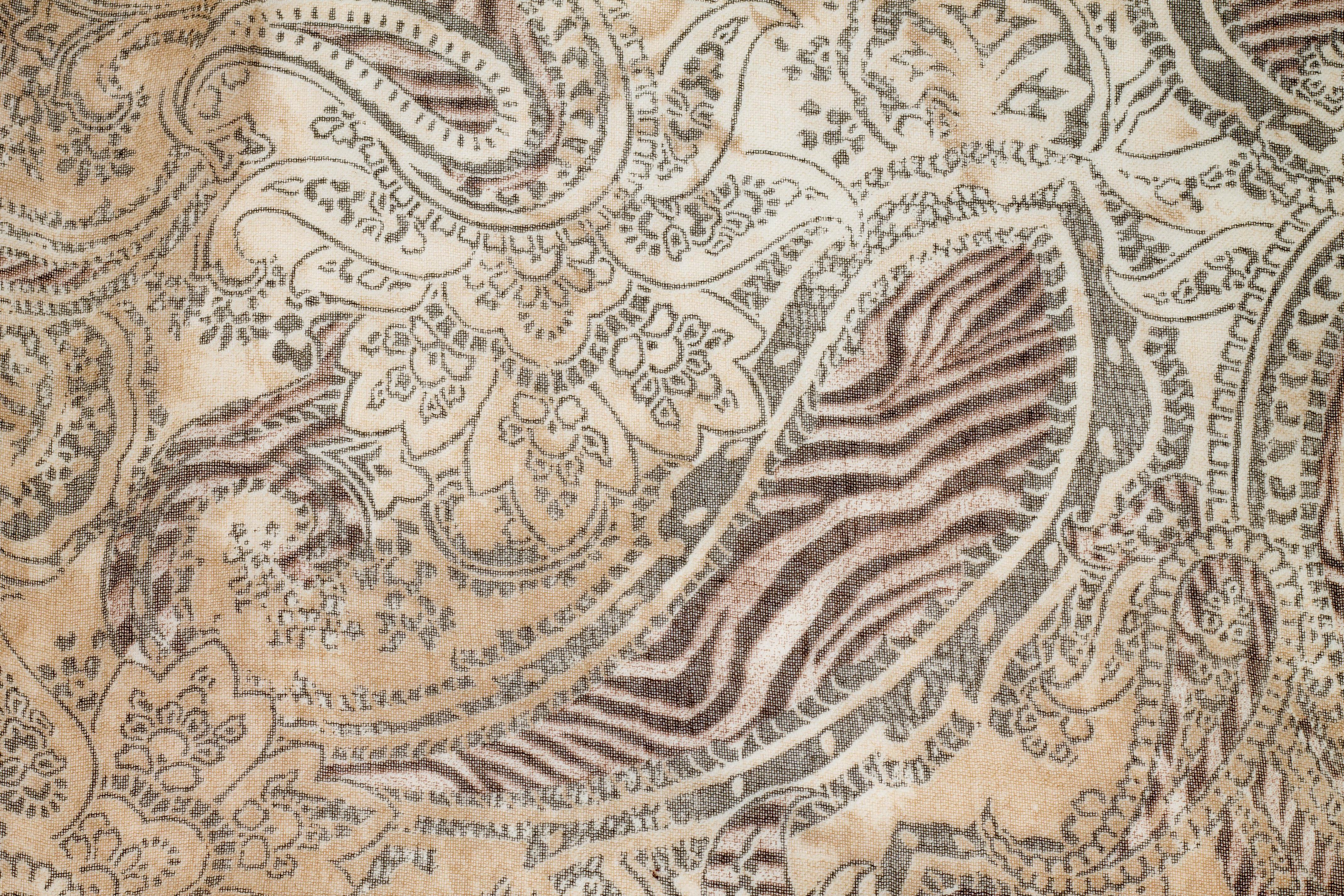 Brown Paisley Italian Wool Gauze - Prime Fabrics