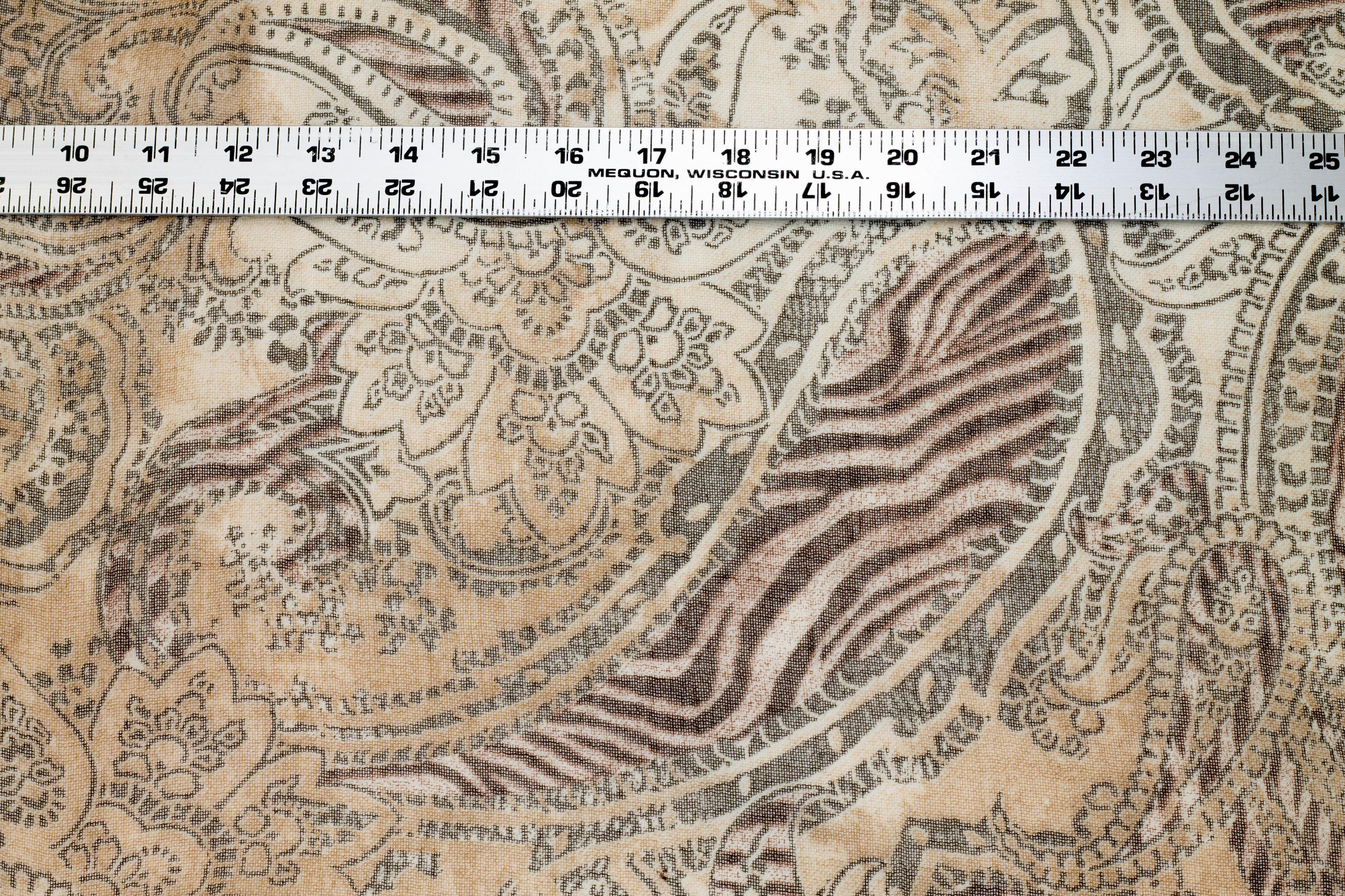 Brown Paisley Italian Wool Gauze - Prime Fabrics