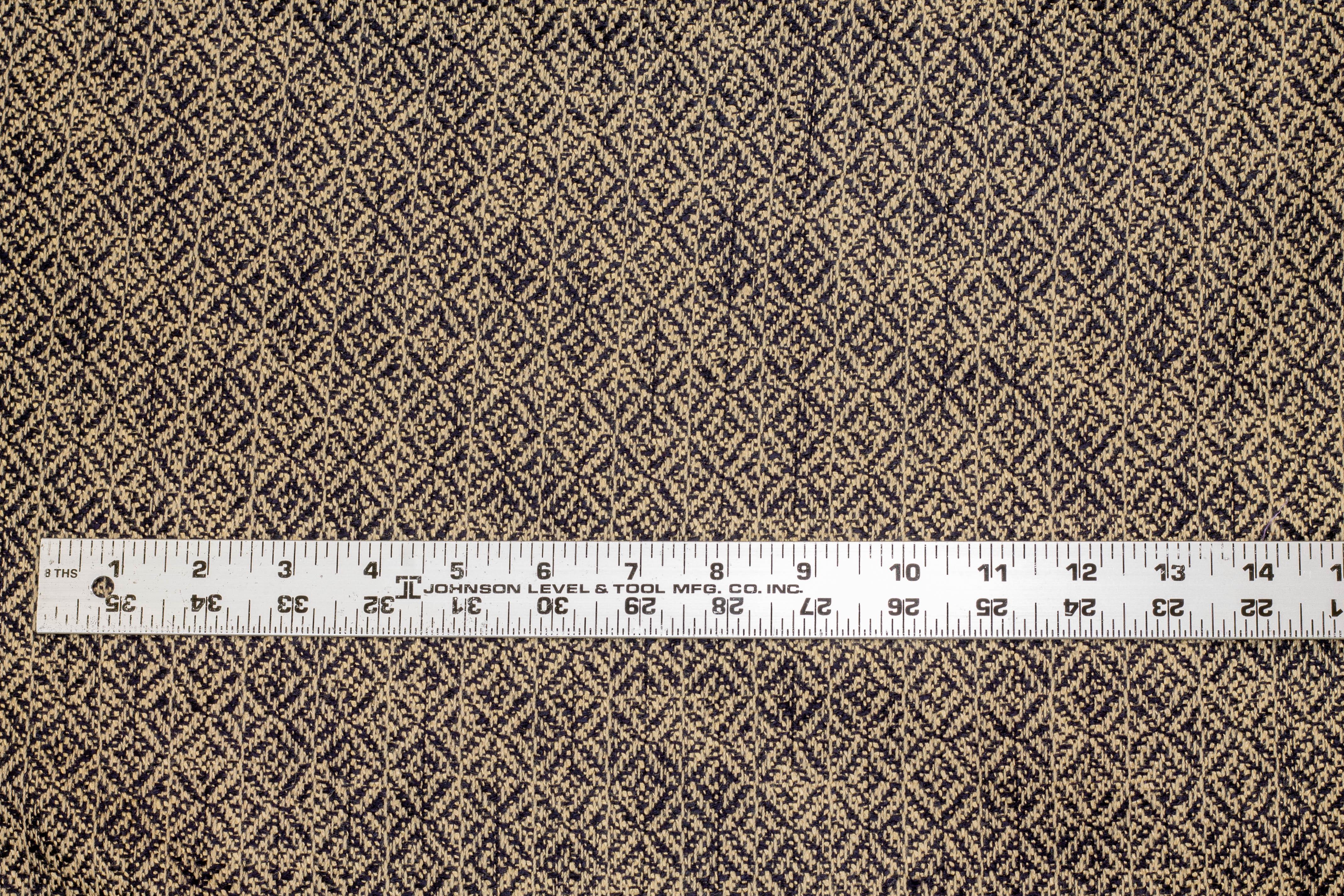 Navy and Taupe Italian Wool Tweed - Prime Fabrics