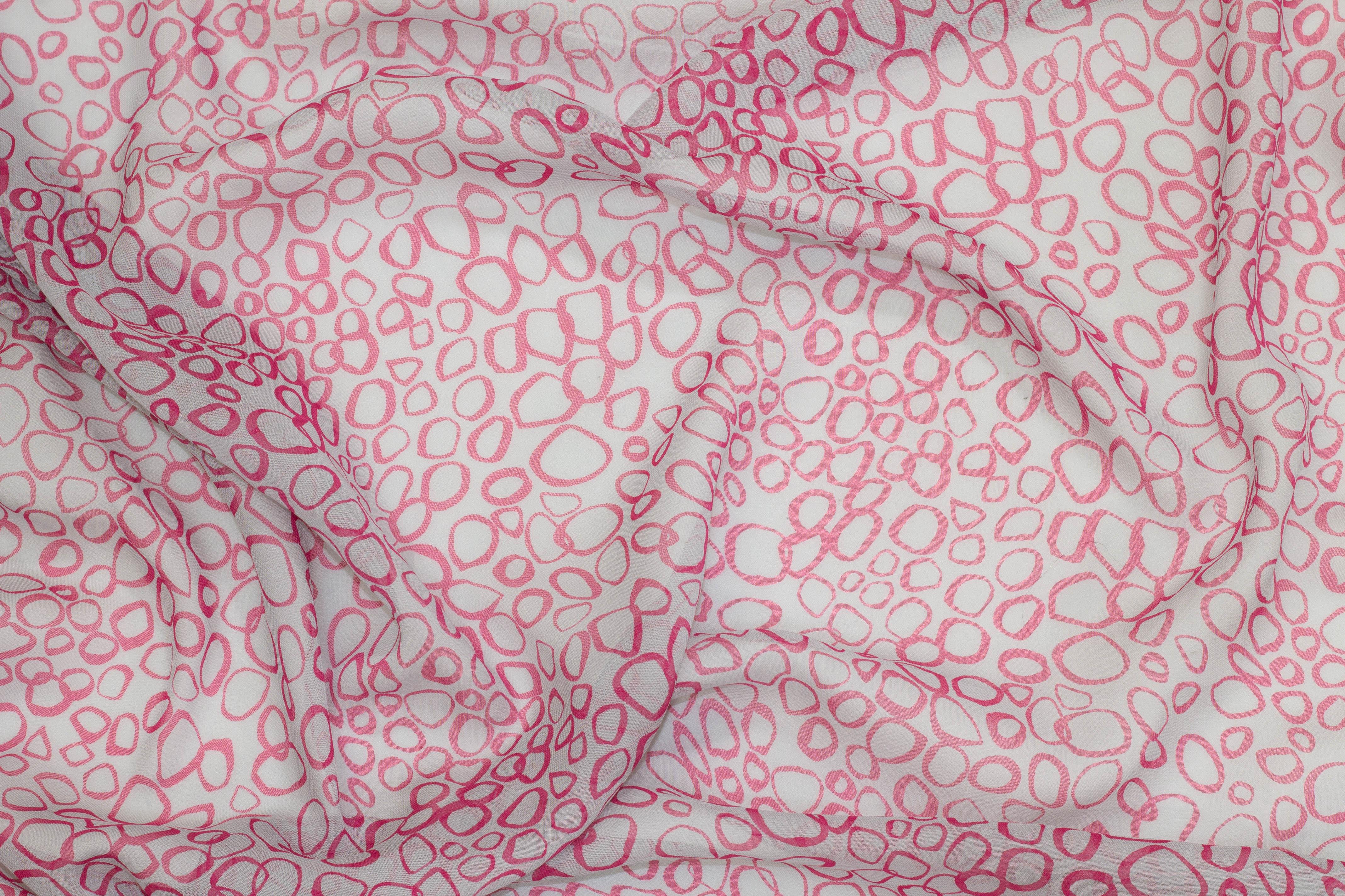 Pink and Gray Silk Georgette - Prime Fabrics