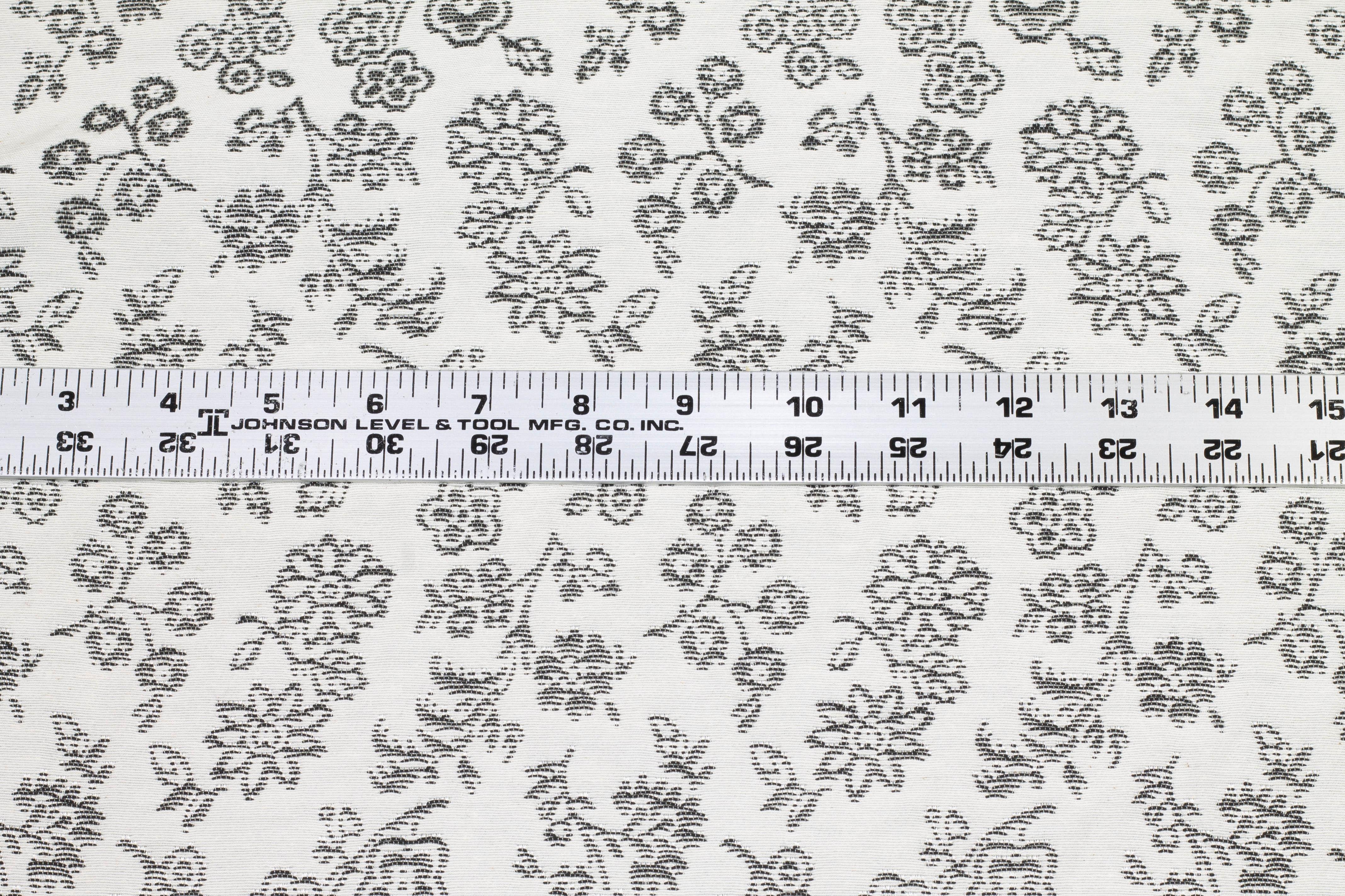 Gray and White Floral Italian Brocade - Prime Fabrics