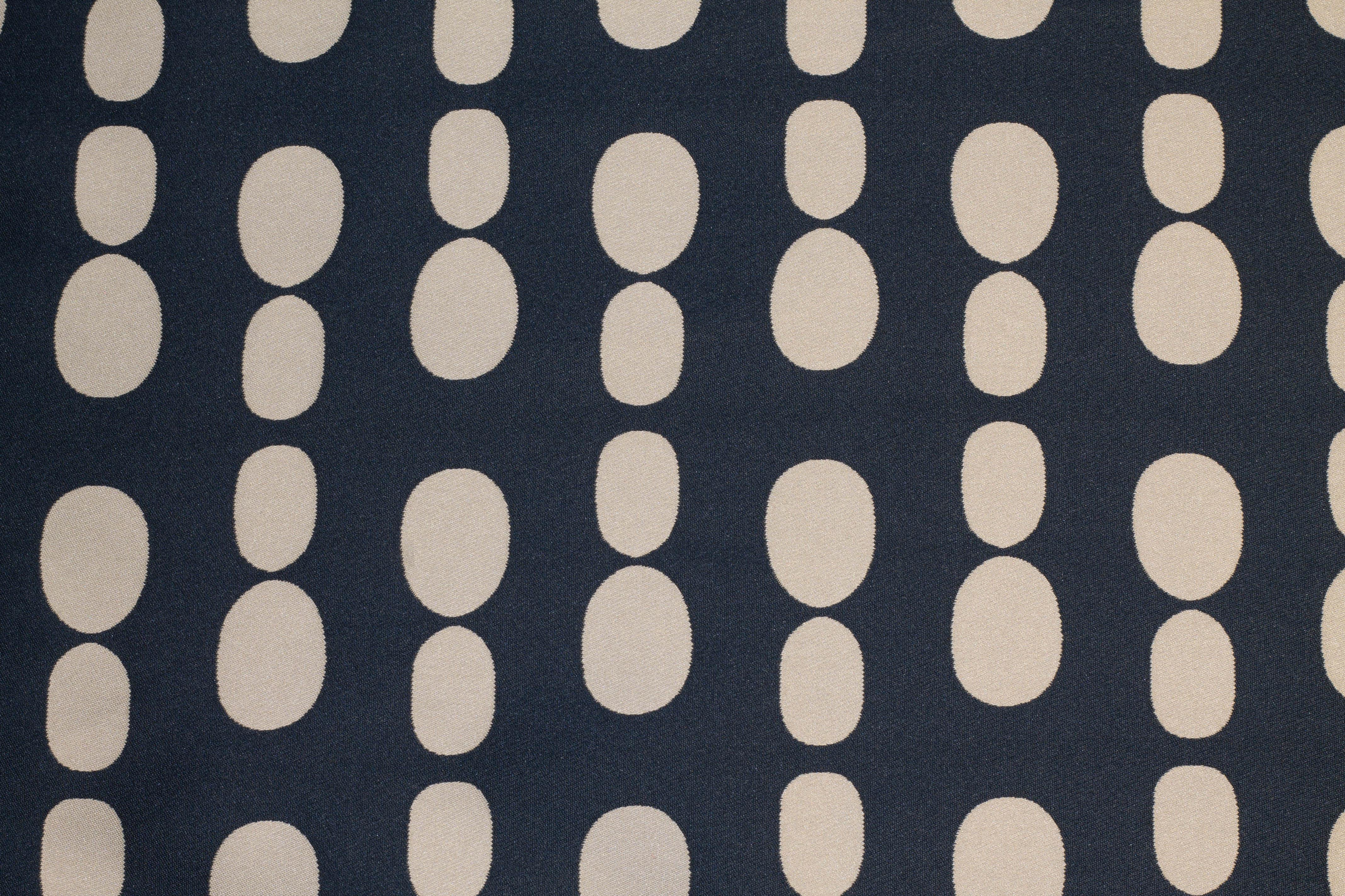 Navy and Taupe Double Faced Dotted Jacquard - Prime Fabrics