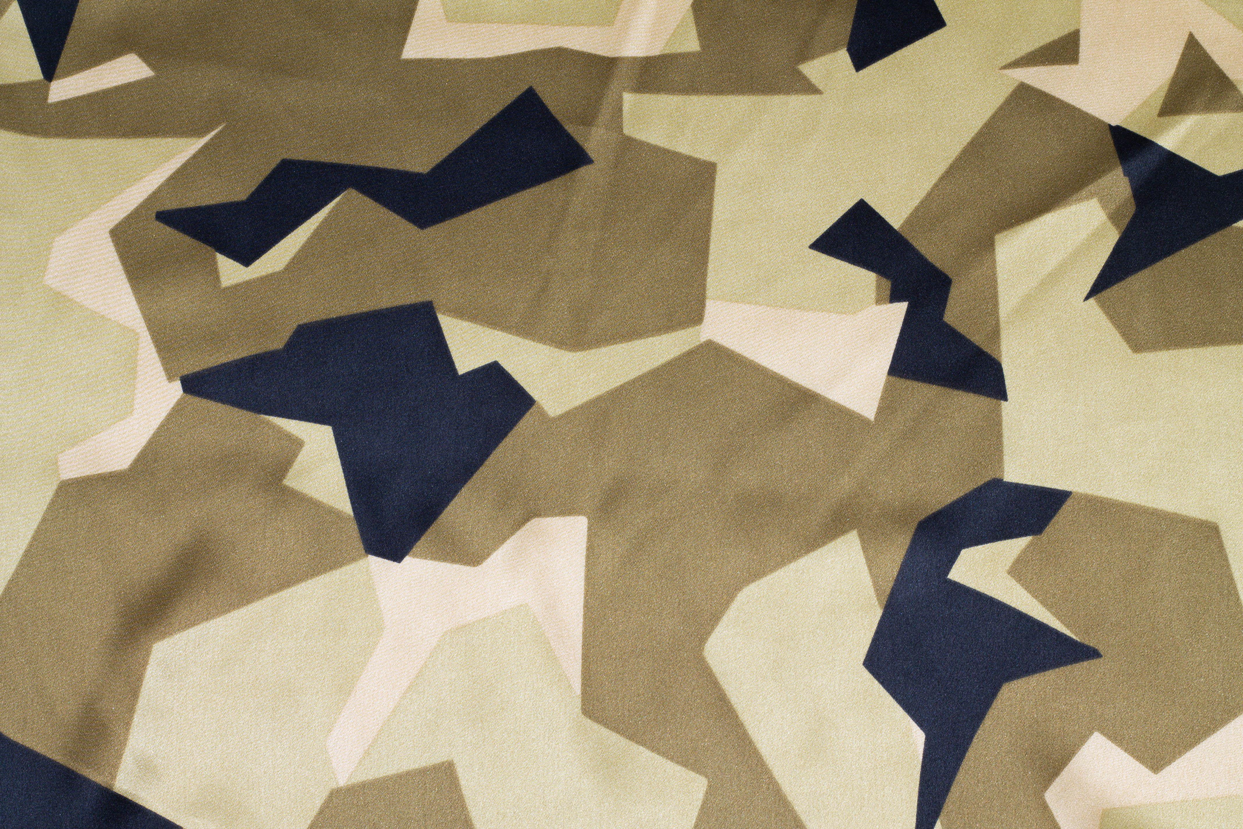 Khaki Camouflage Silk Charmeuse - Prime Fabrics