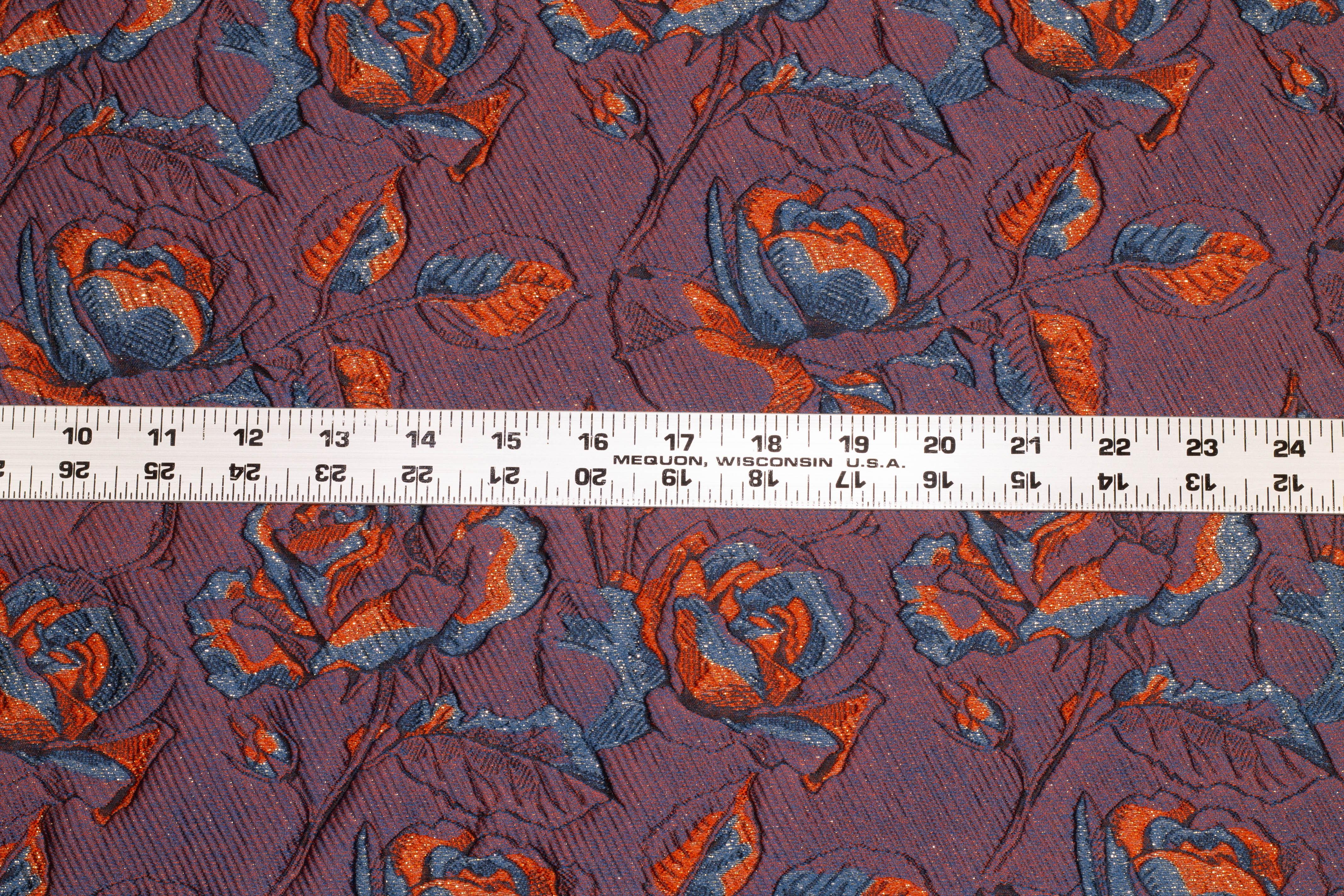 Multicolor Floral Iridescent Metallic Brocade - Prime Fabrics