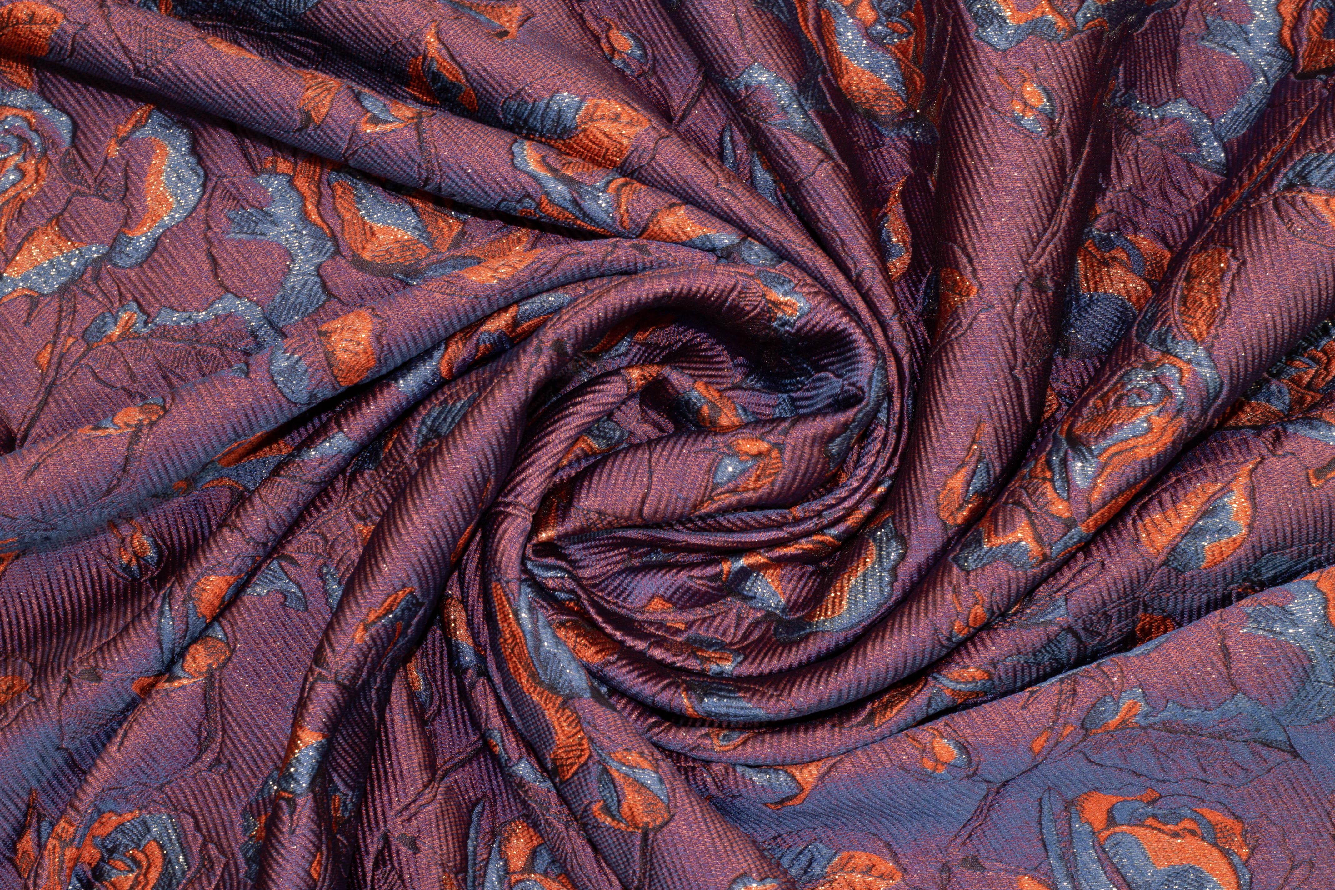 Multicolor Floral Iridescent Metallic Brocade - Prime Fabrics