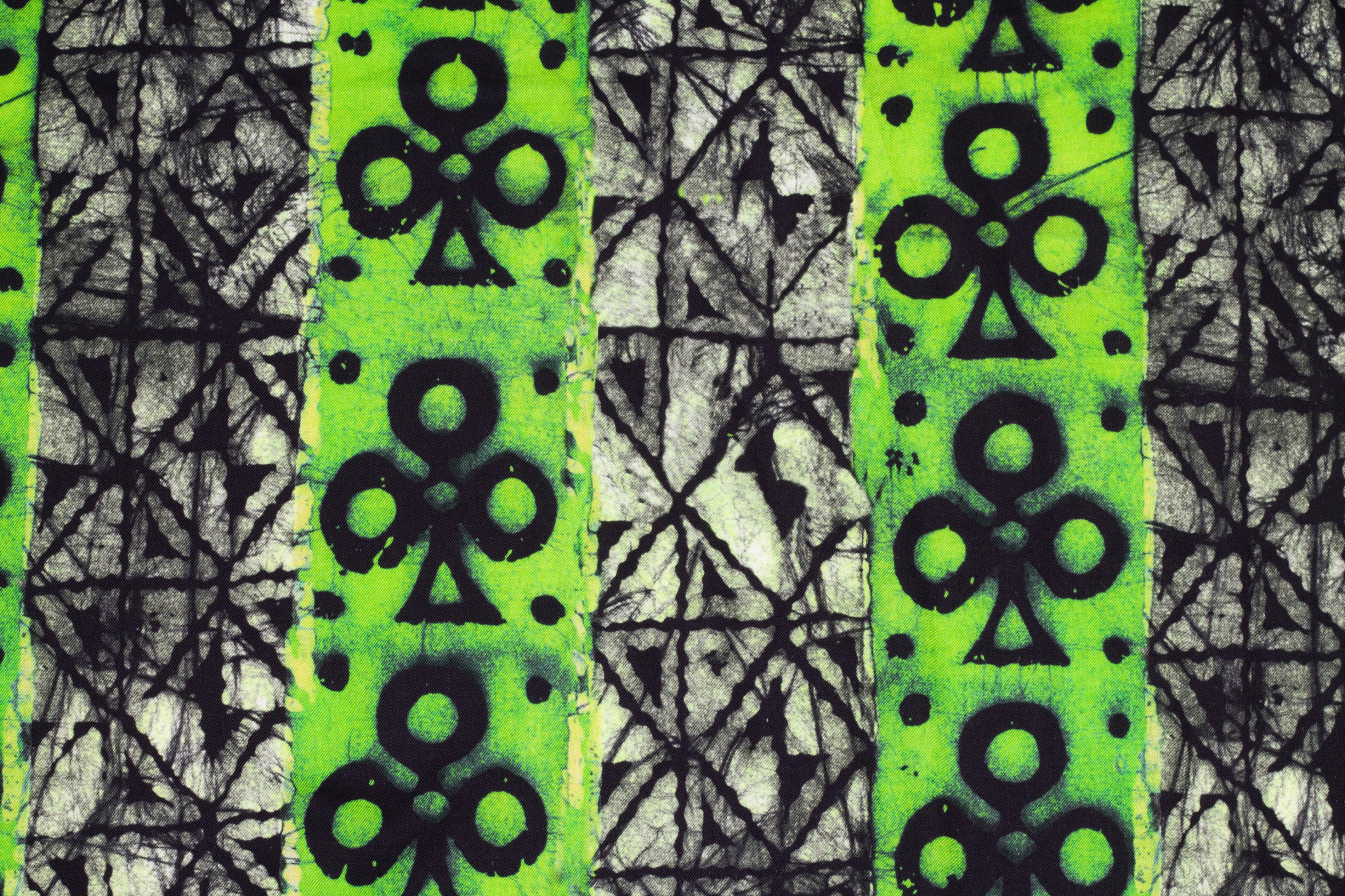 Green, Gray, and Black Abstract Stretch Cotton - Prime Fabrics