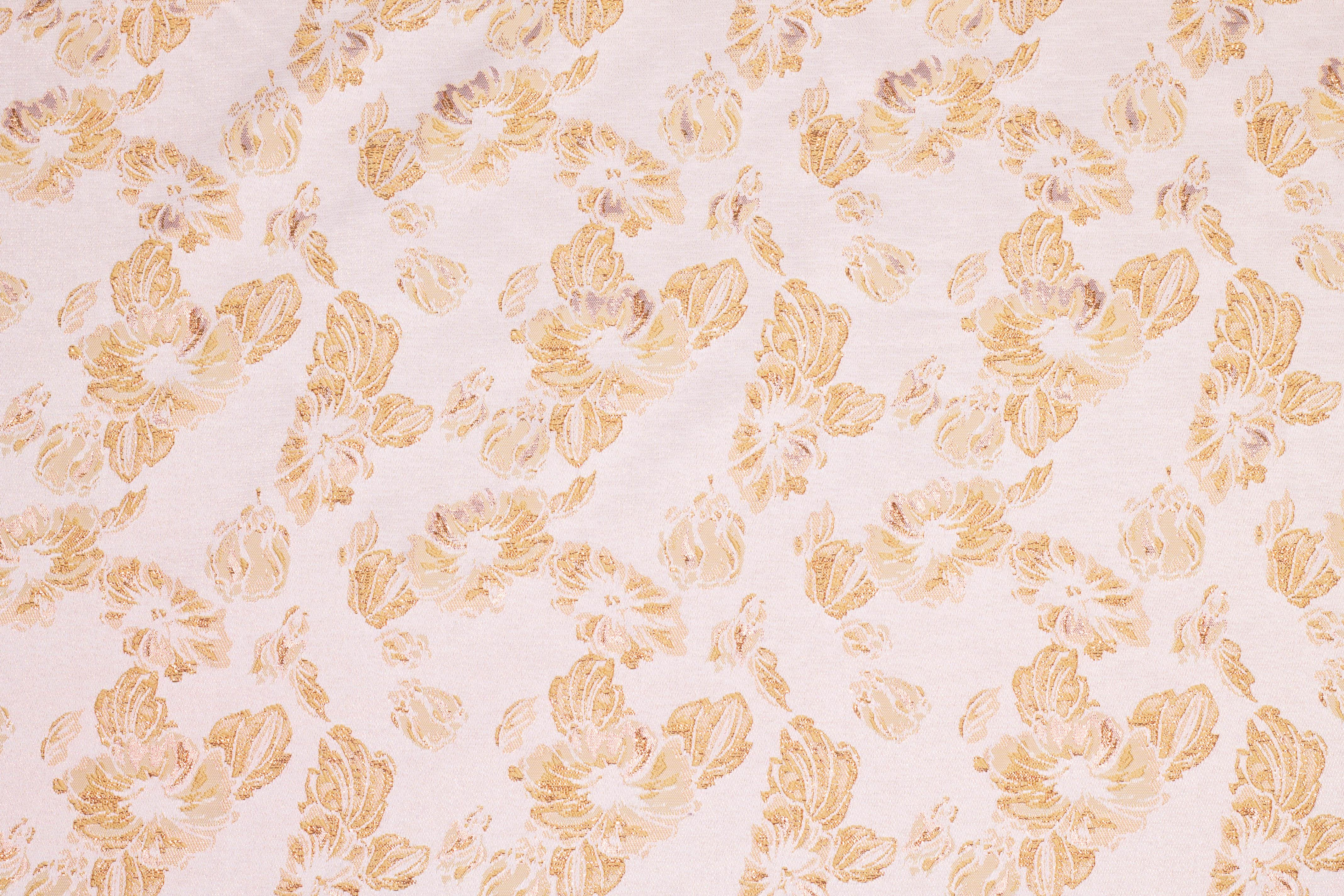 Peach Orange Metallic Brocade - Prime Fabrics