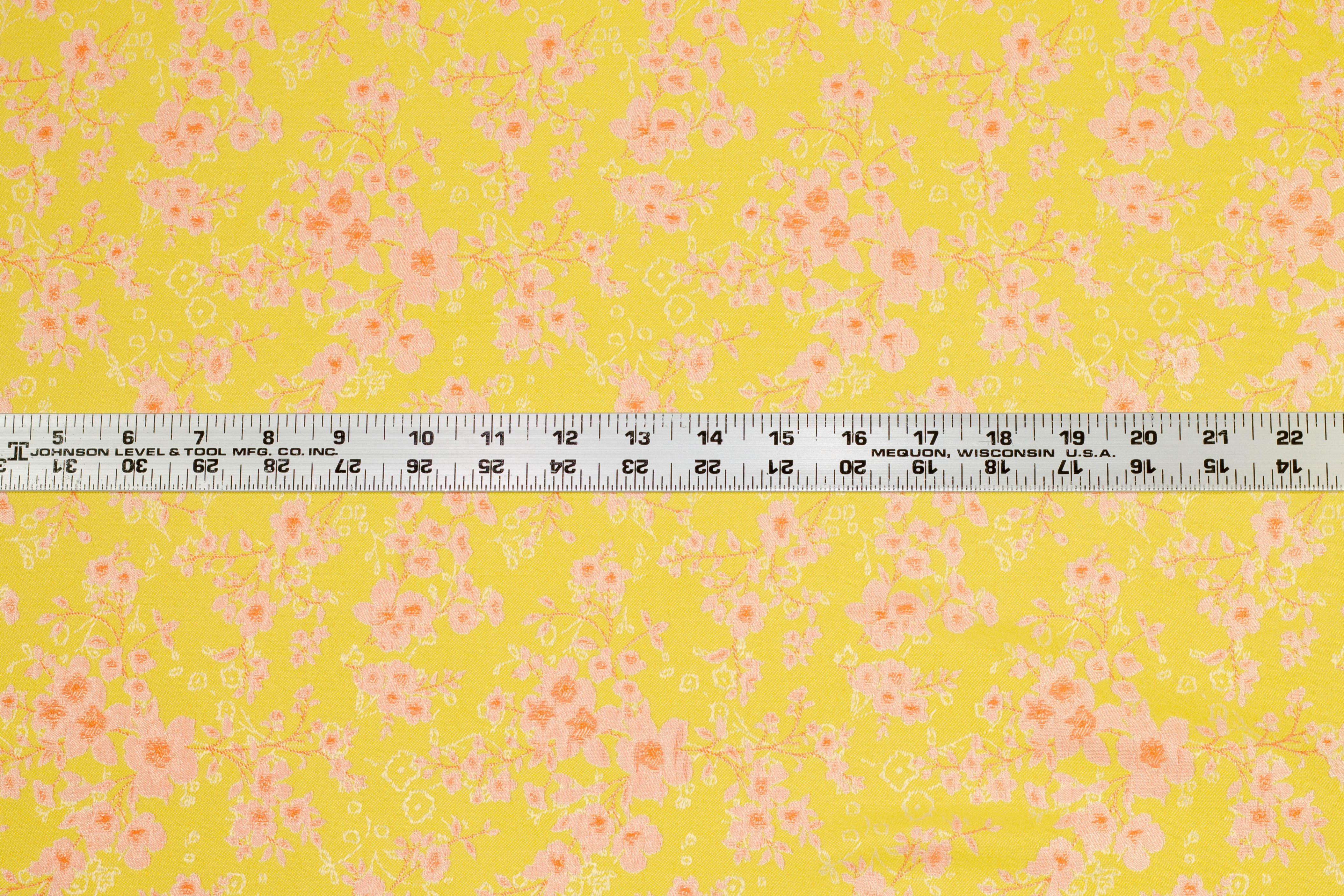Pink and Yellow Double Faced Floral Jacquard - Prime Fabrics