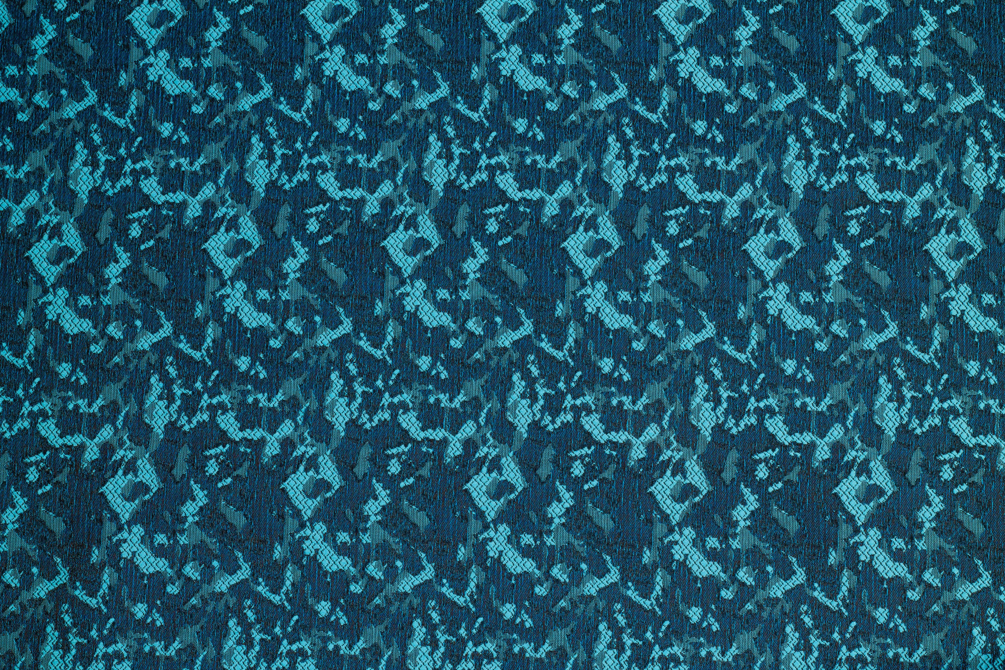 Aqua Blue Abstract Jacquard - Prime Fabrics