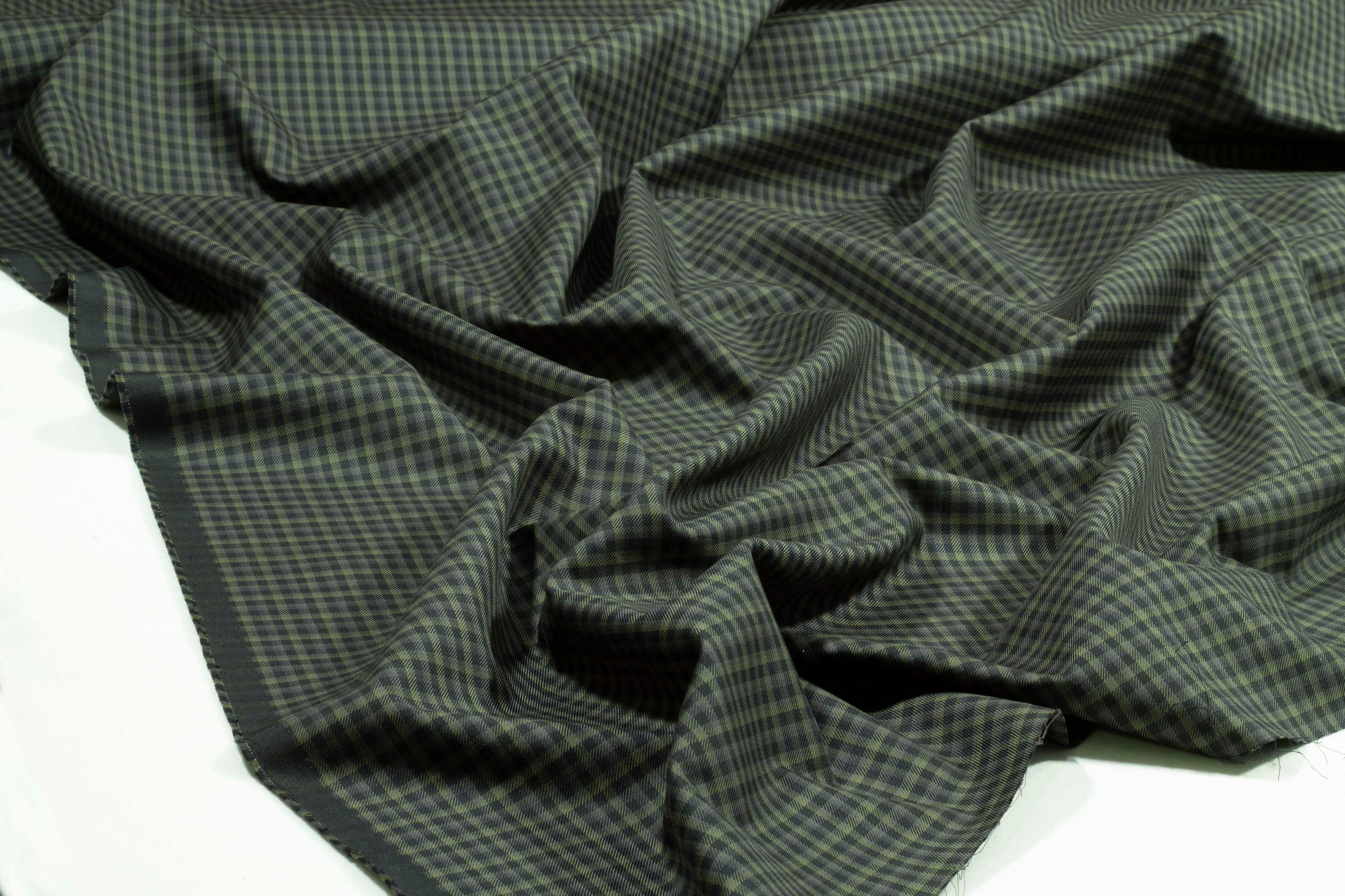Green Gingham Check Cotton Suiting - Prime Fabrics