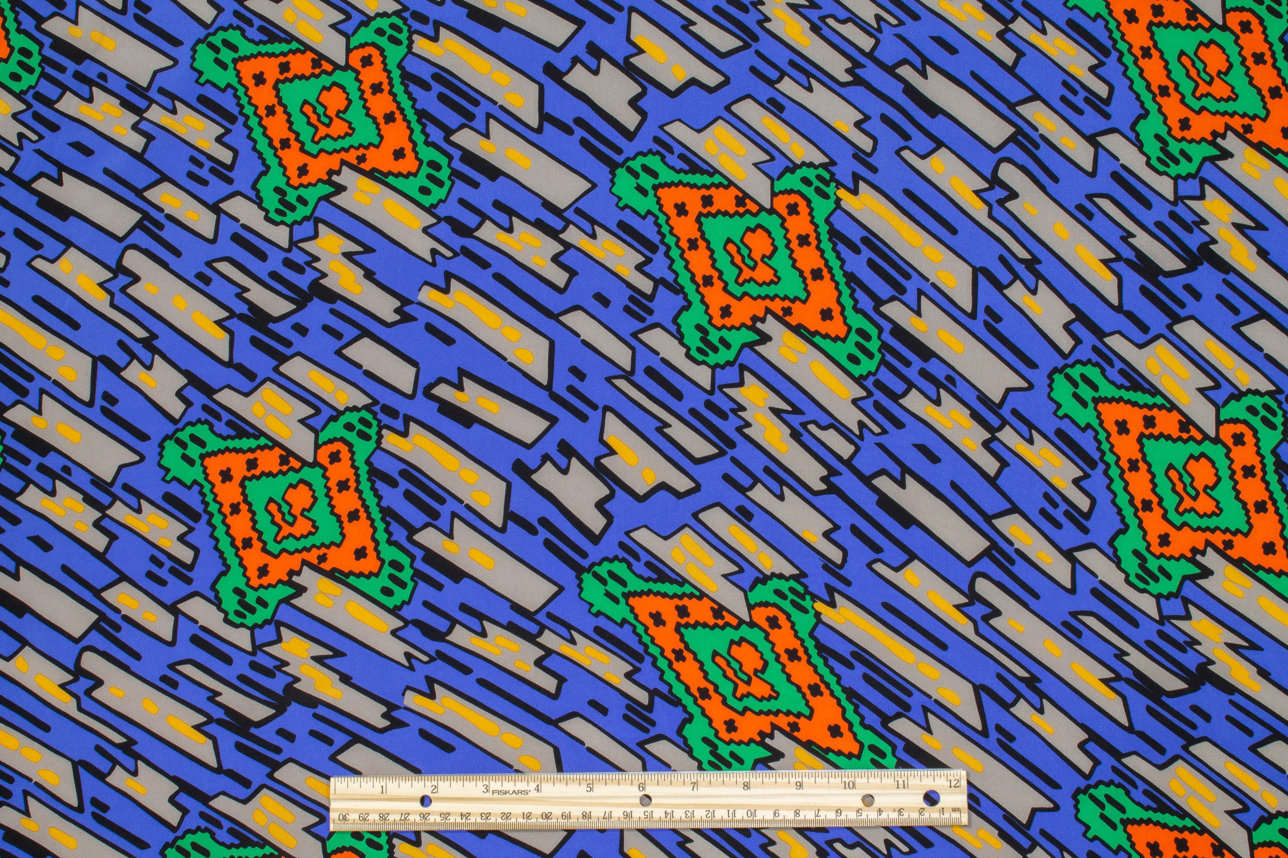 Multicolor Abstract Silk Crepe De Chine - Prime Fabrics