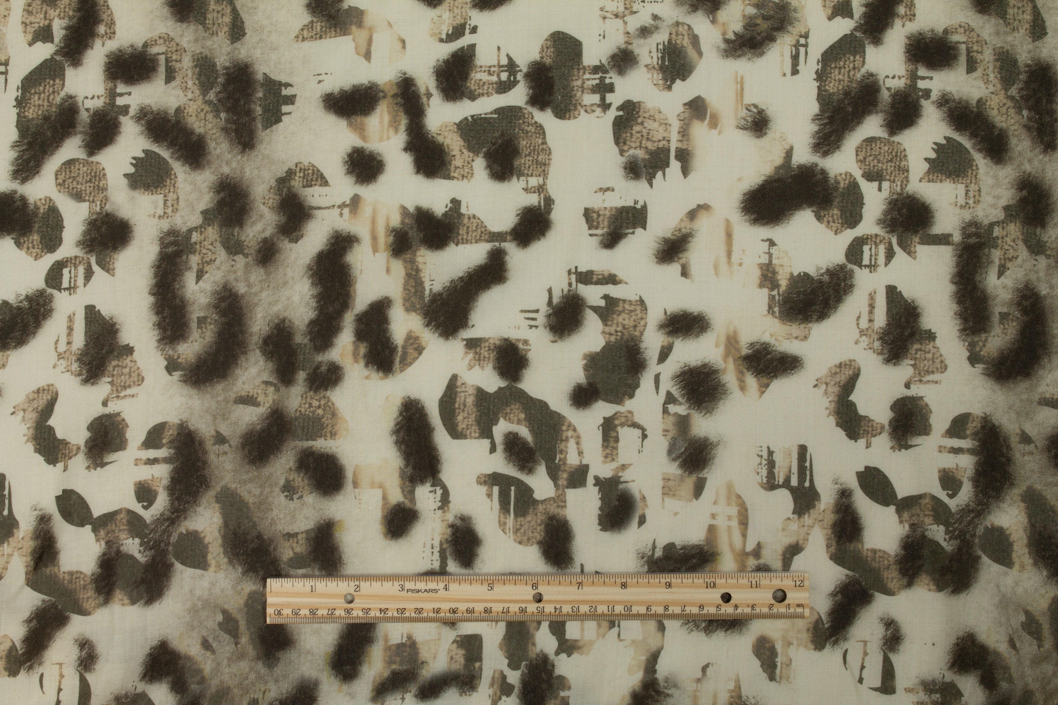 Abstract Printed Wool Challis - Prime Fabrics