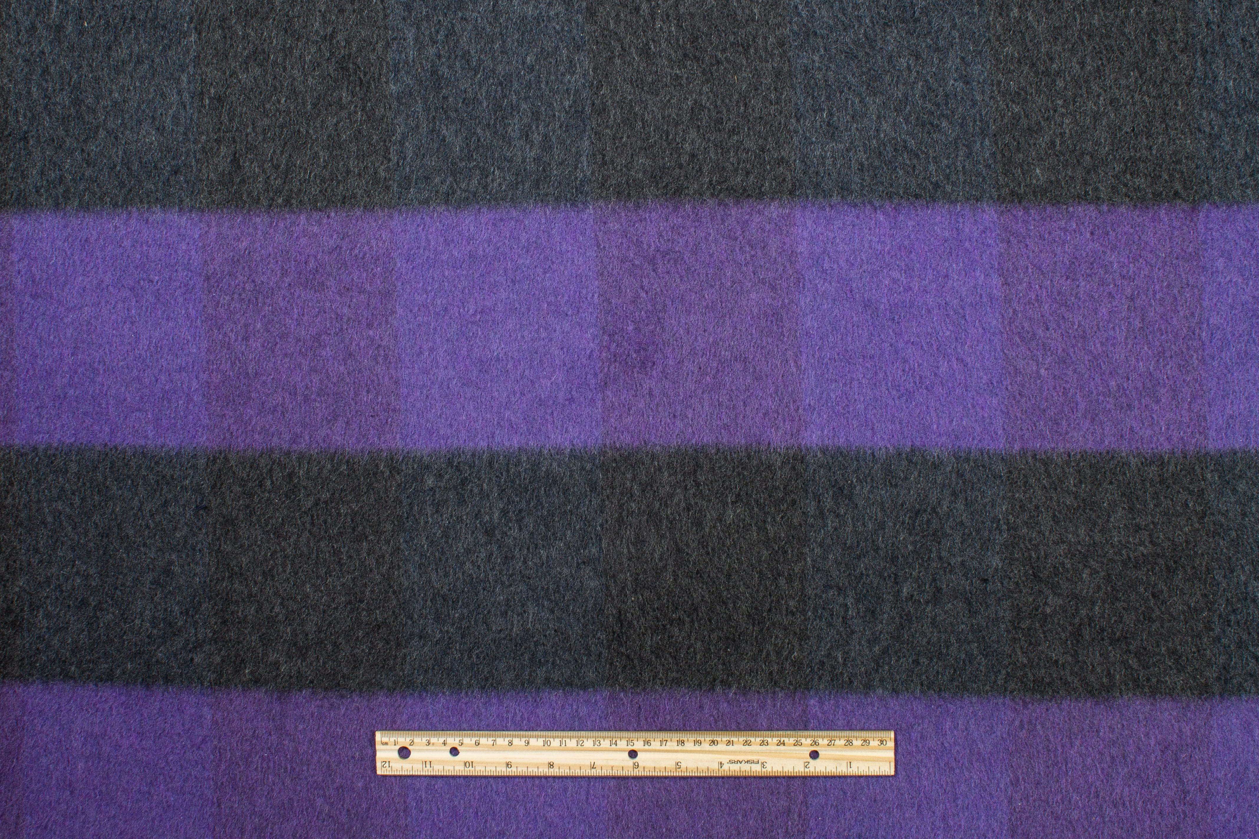 Purple and Gray Double Faced Italian Wool Coating - Prime Fabrics