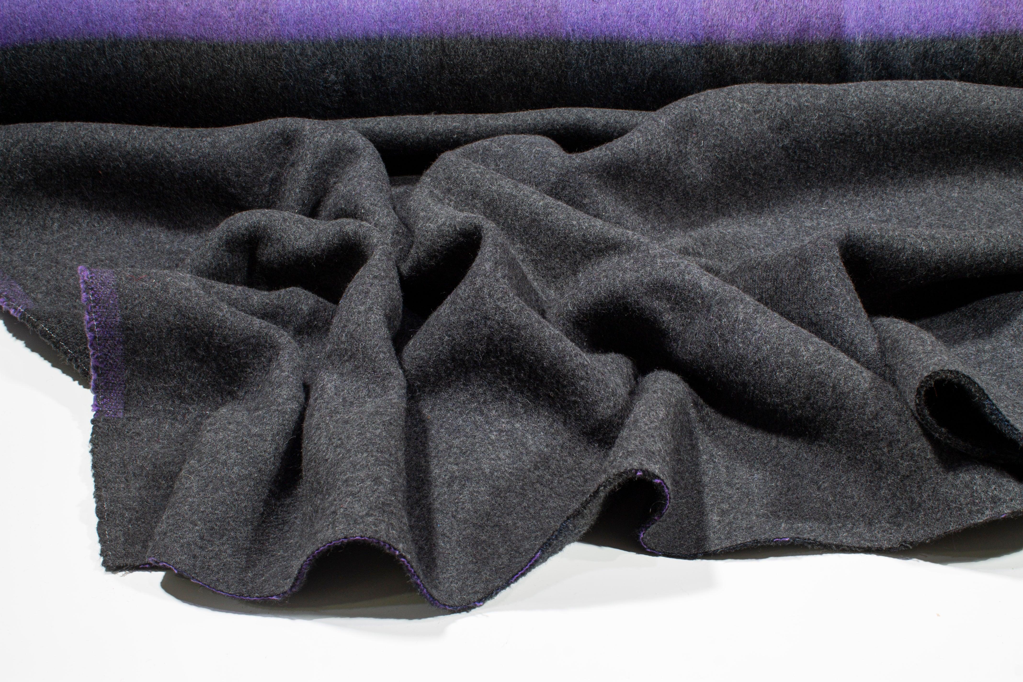 Purple and Gray Double Faced Italian Wool Coating - Prime Fabrics