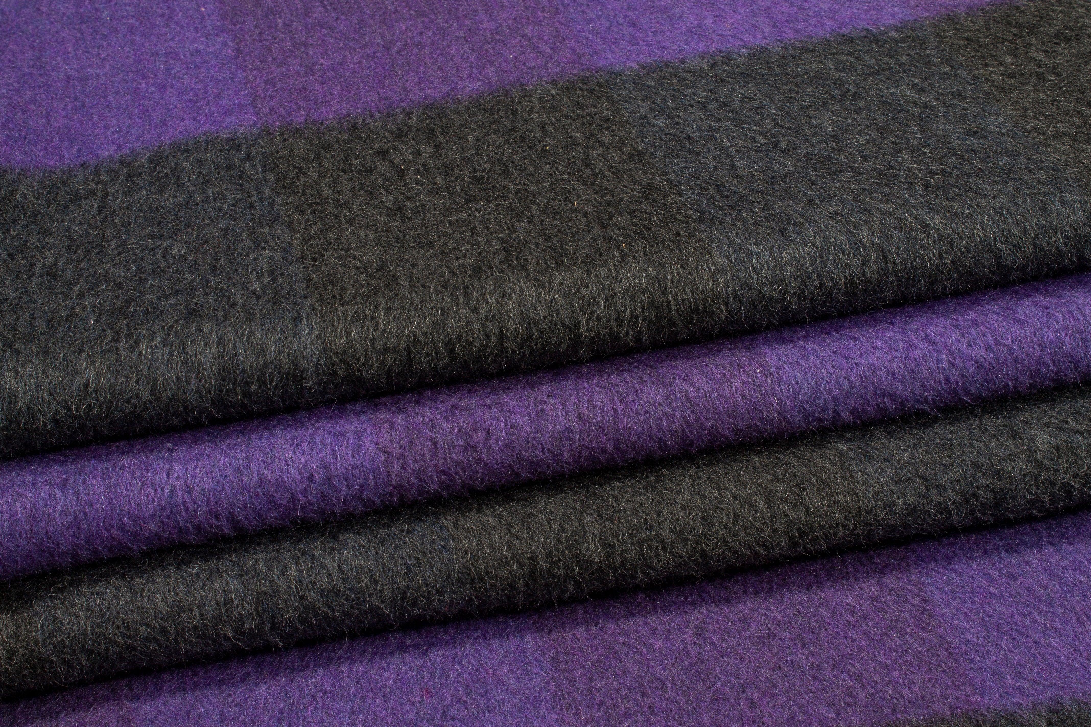 Purple and Gray Double Faced Italian Wool Coating - Prime Fabrics