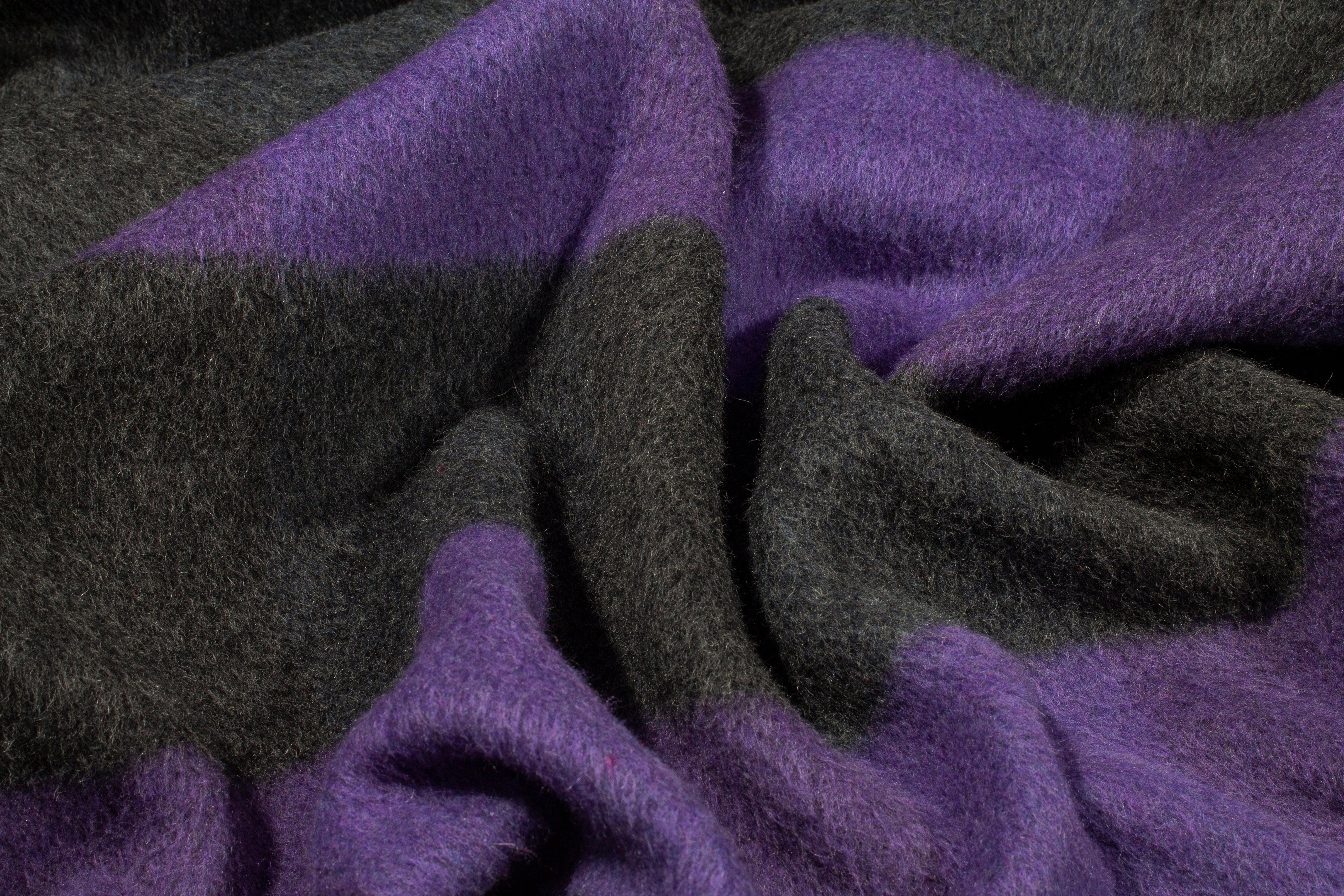 Purple and Gray Double Faced Italian Wool Coating - Prime Fabrics