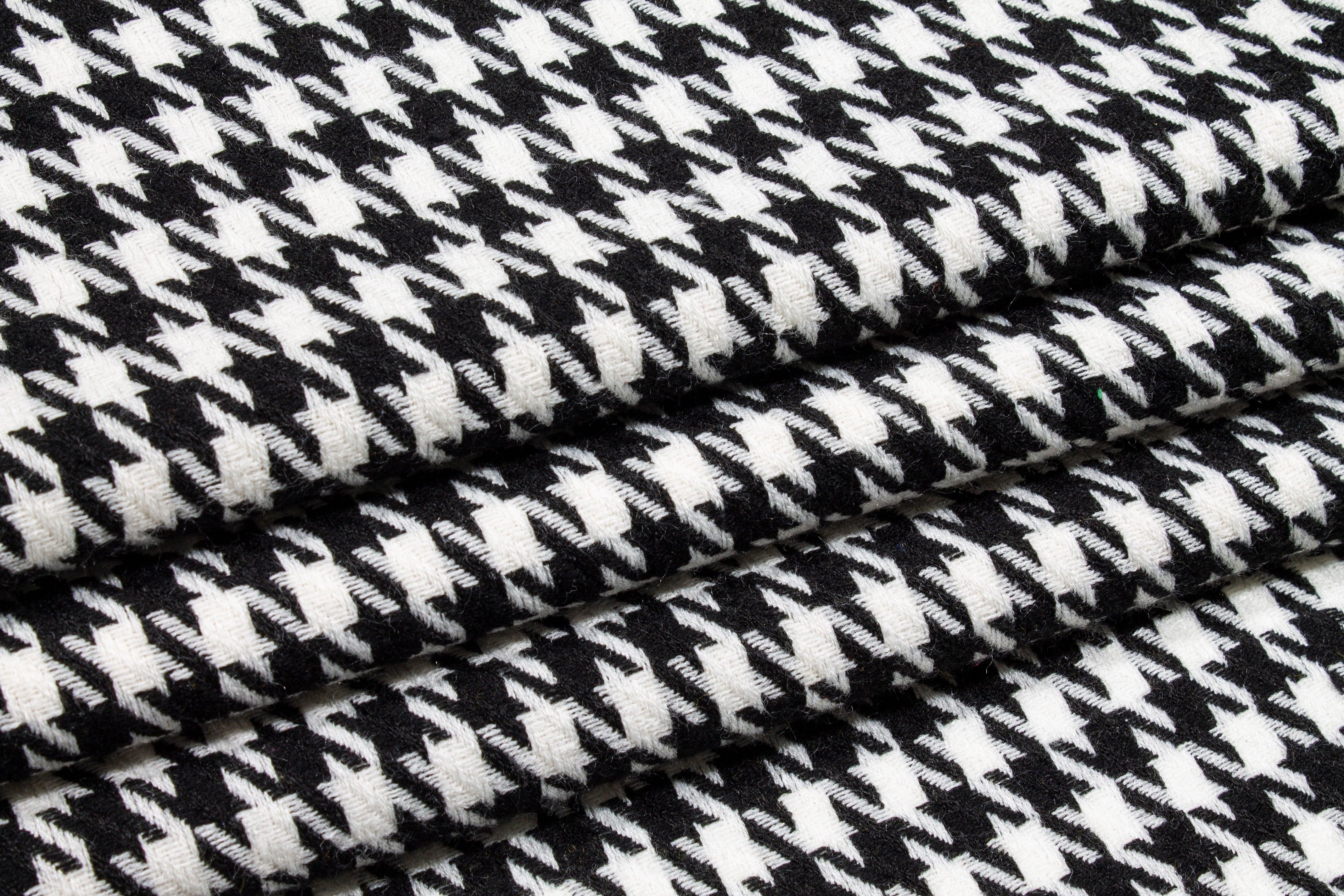 Black and White Houndstooth Coating - Prime Fabrics