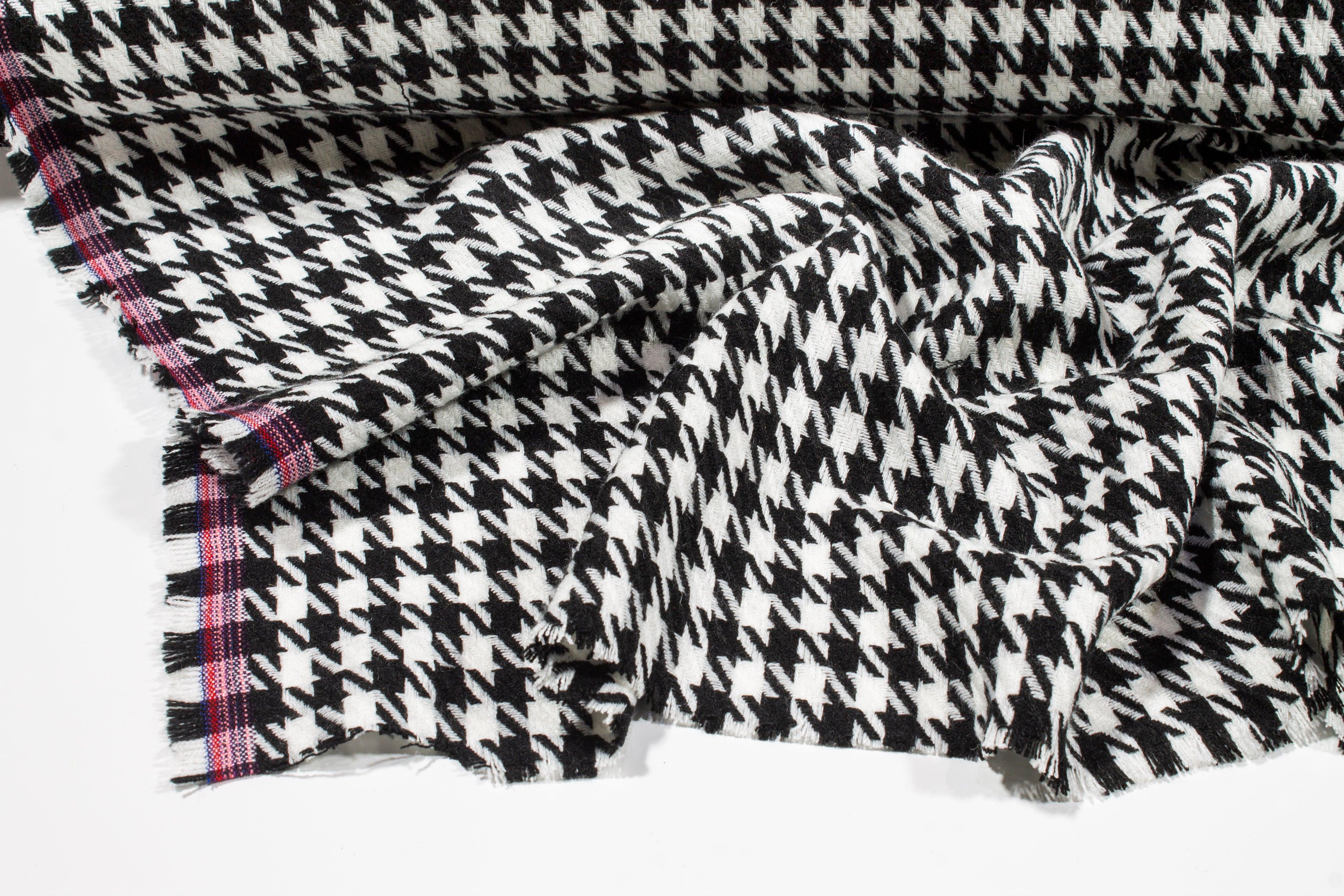 Black and White Houndstooth Coating - Prime Fabrics