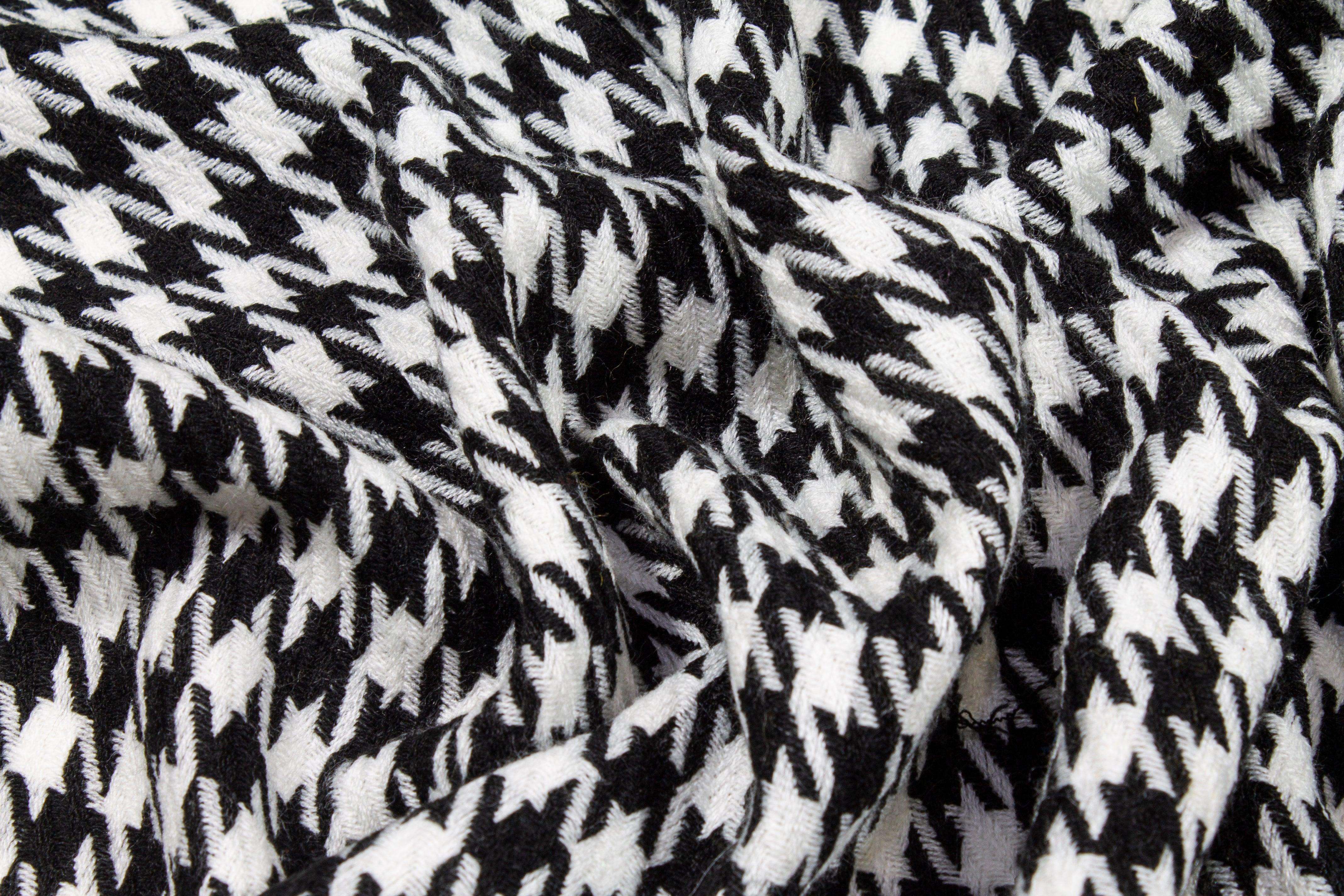 Black and White Houndstooth Coating - Prime Fabrics