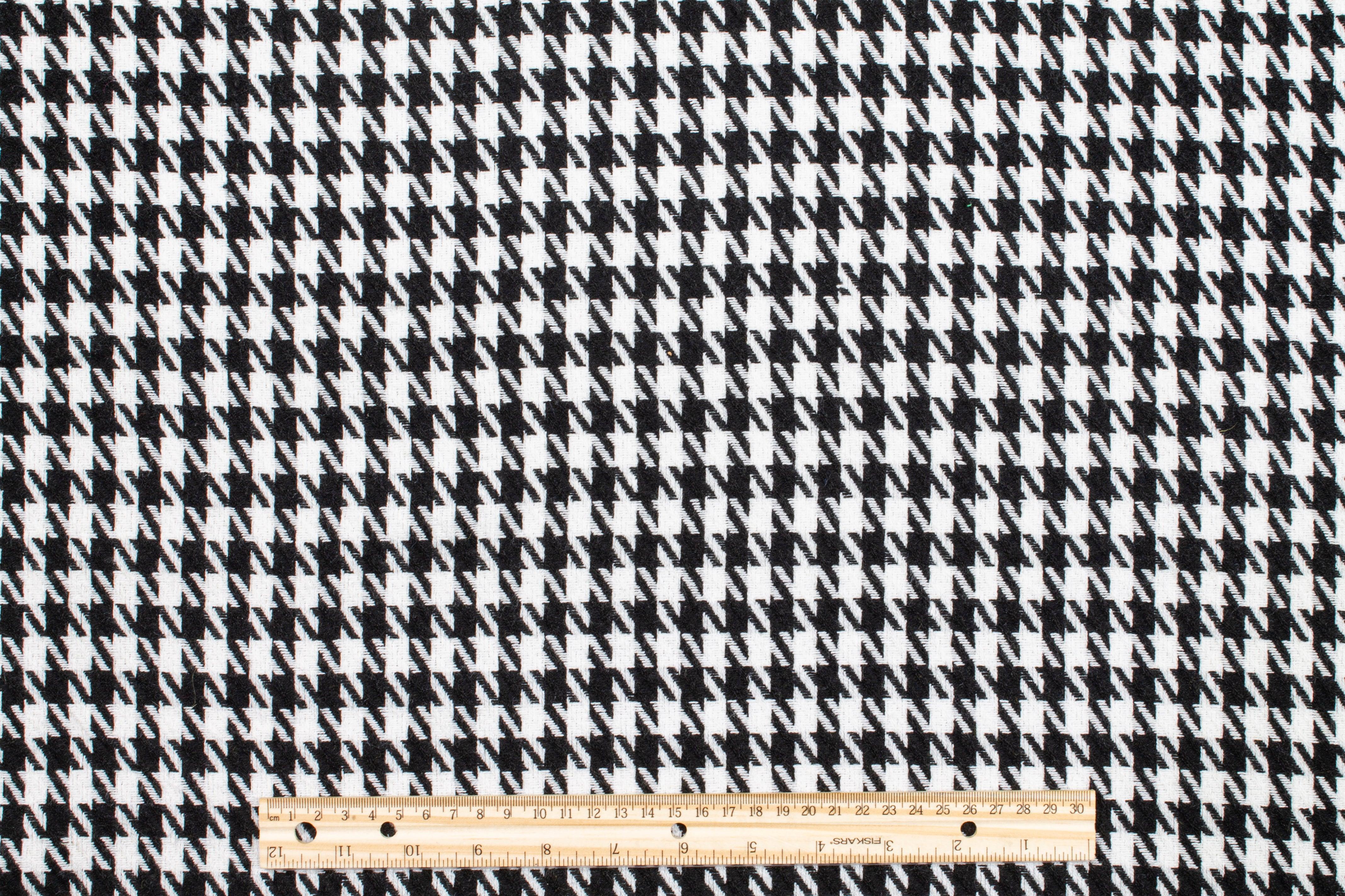 Black and White Houndstooth Coating - Prime Fabrics
