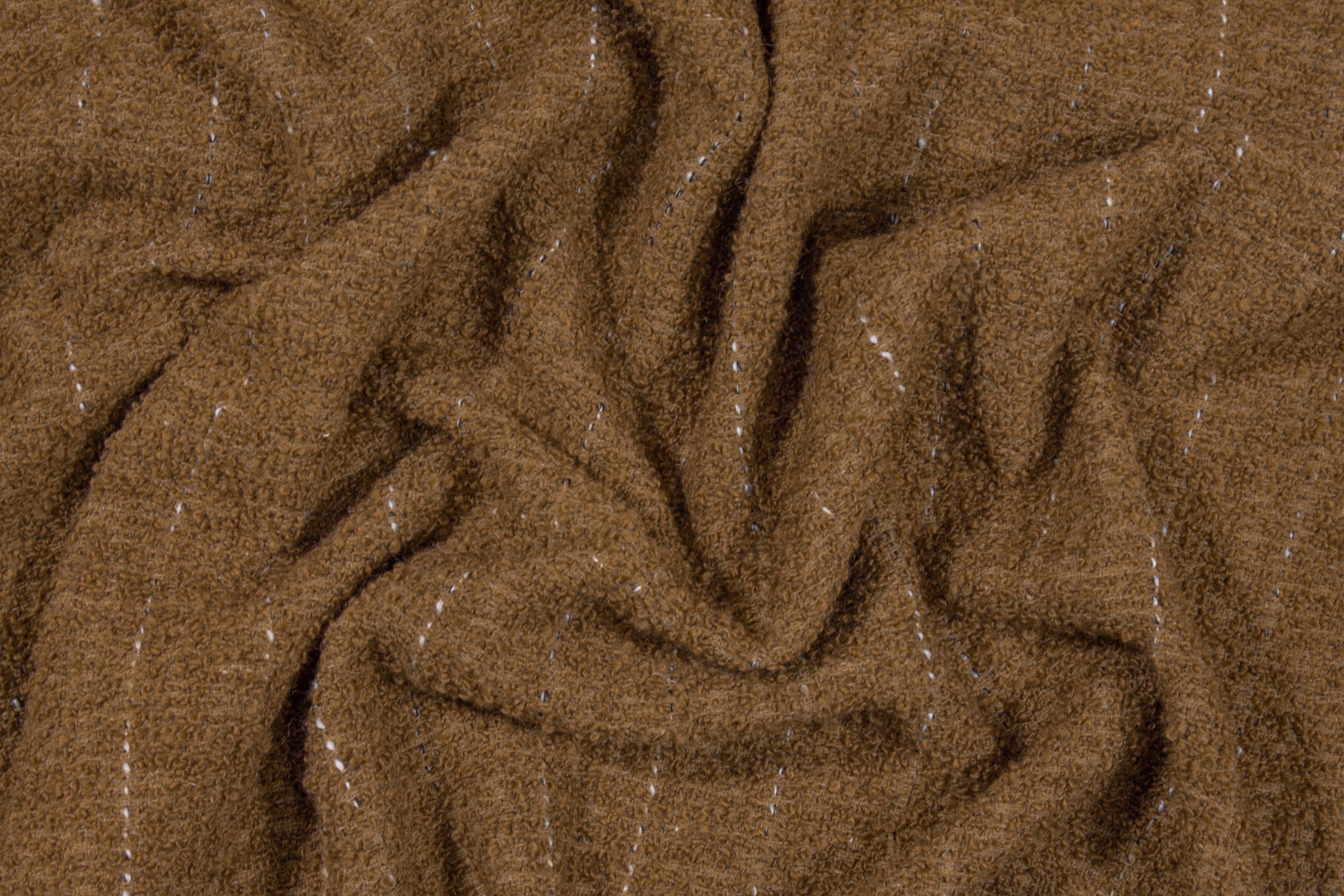 Brown Striped Wool Boucle - Prime Fabrics