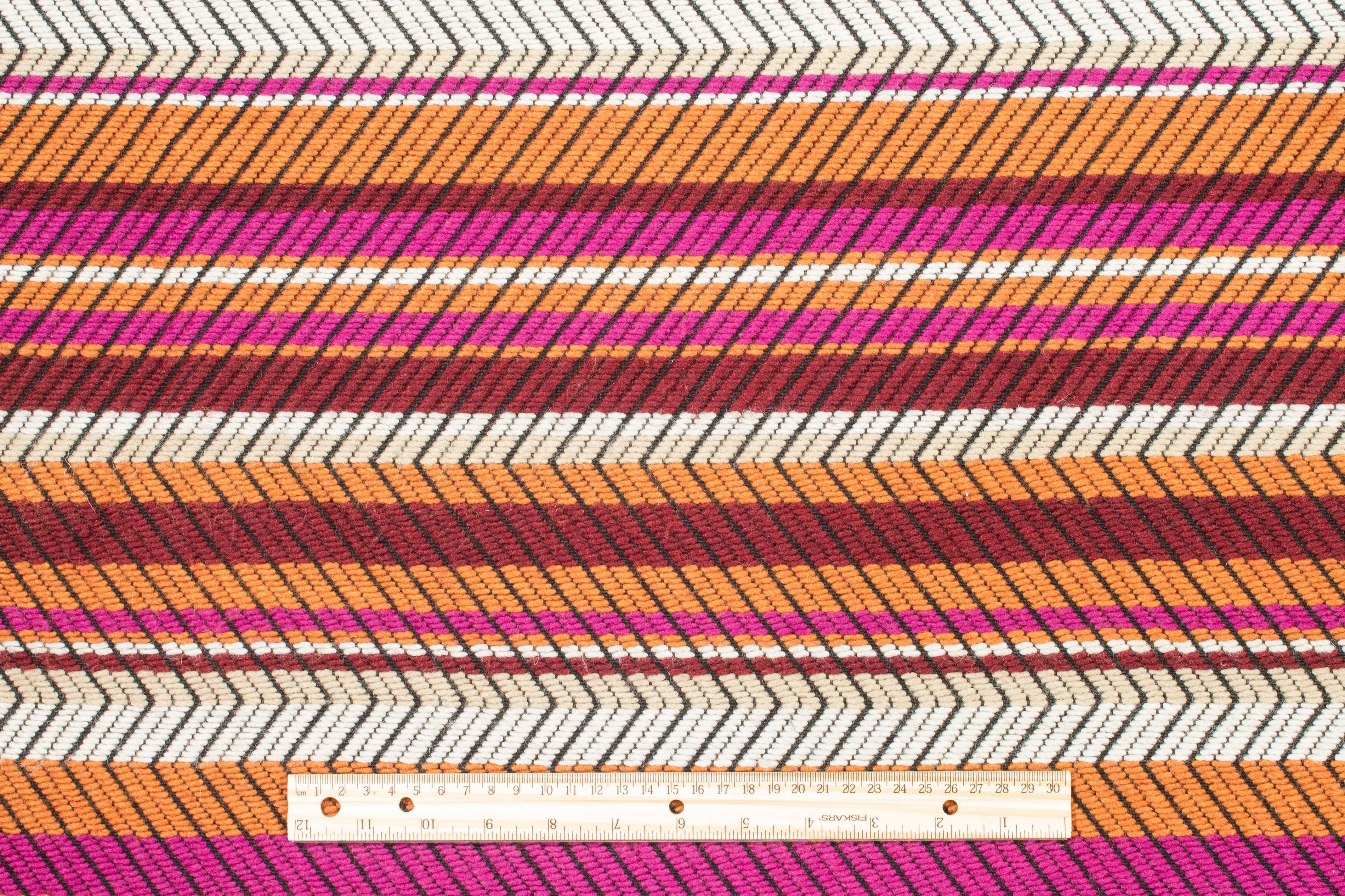 Multicolor Chevron Wool Blend Brocade - Prime Fabrics