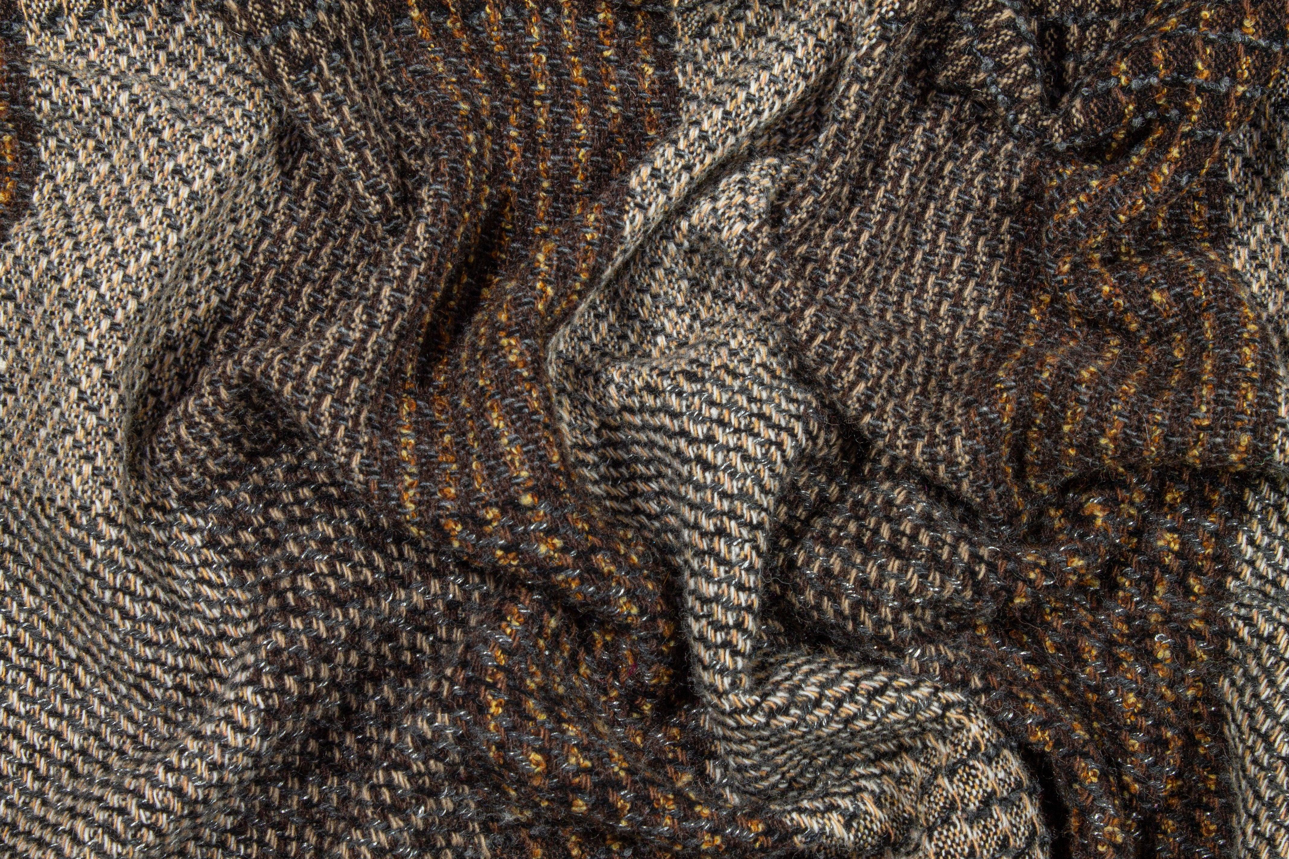 Brown Checked Wool Tweed - Prime Fabrics