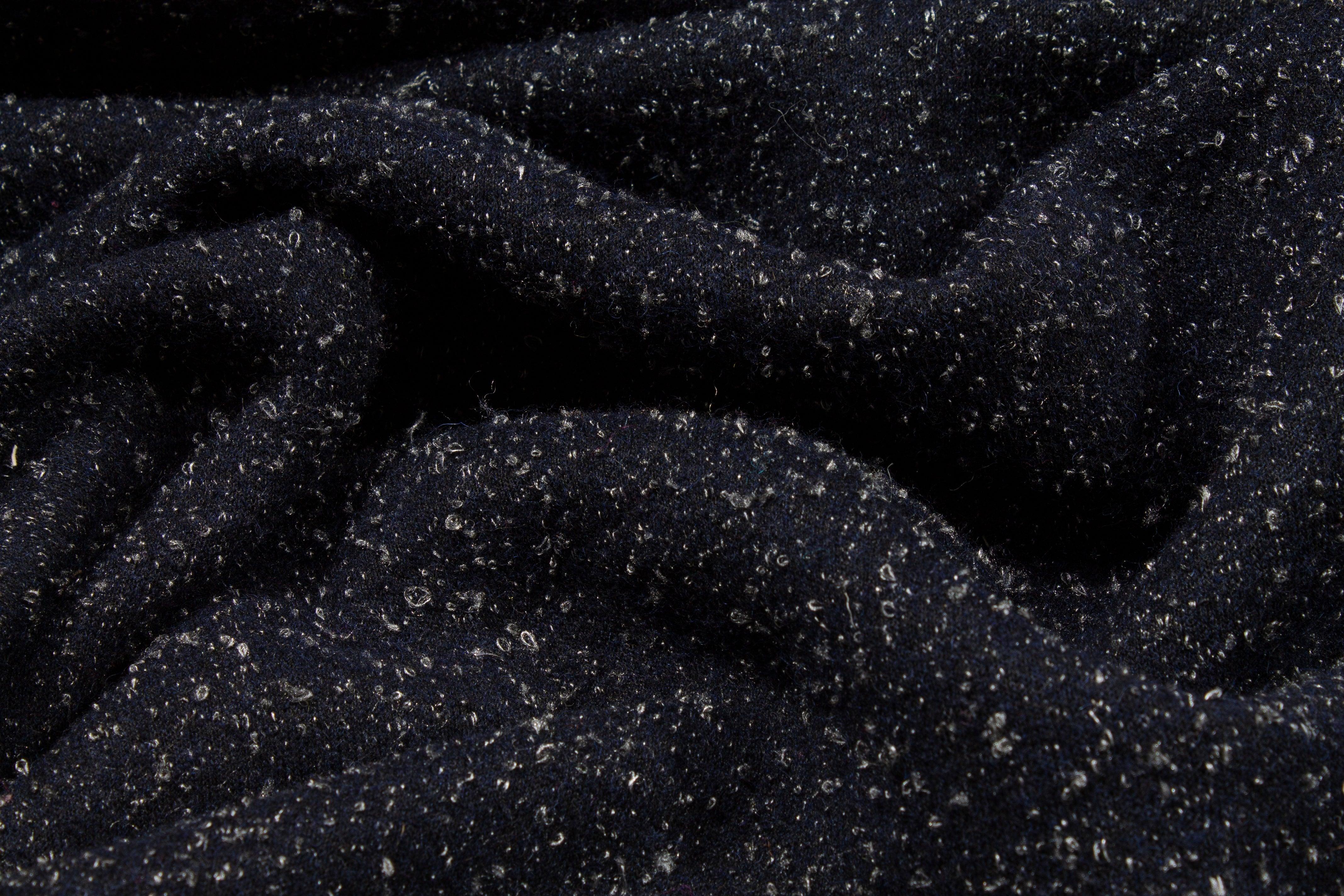 Navy and Gray Italian Wool Boucle - Prime Fabrics