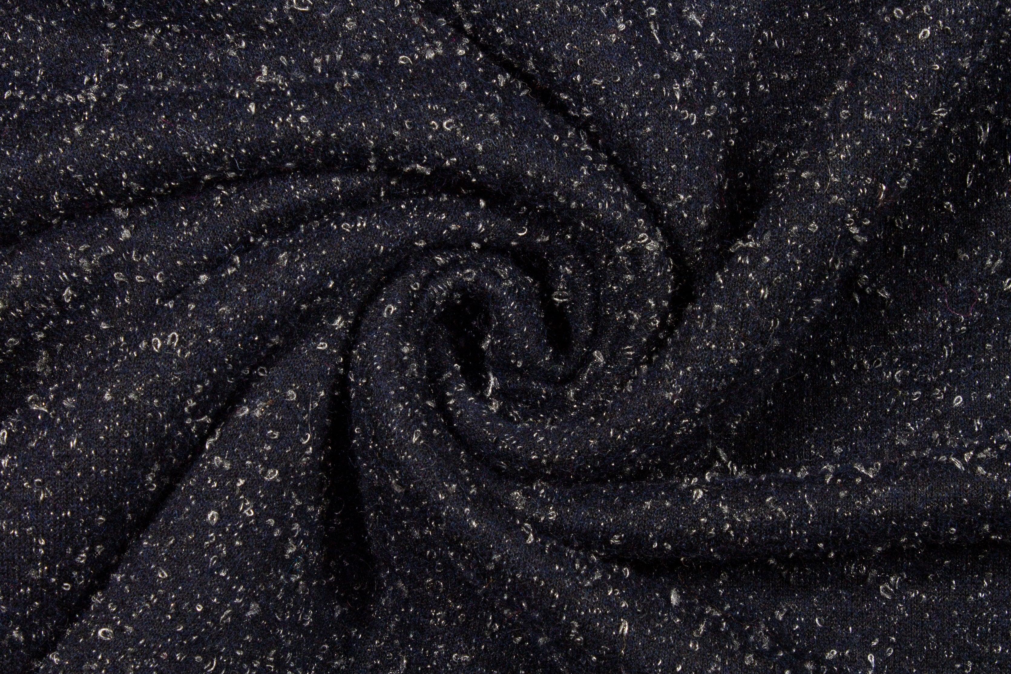 Navy and Gray Italian Wool Boucle - Prime Fabrics