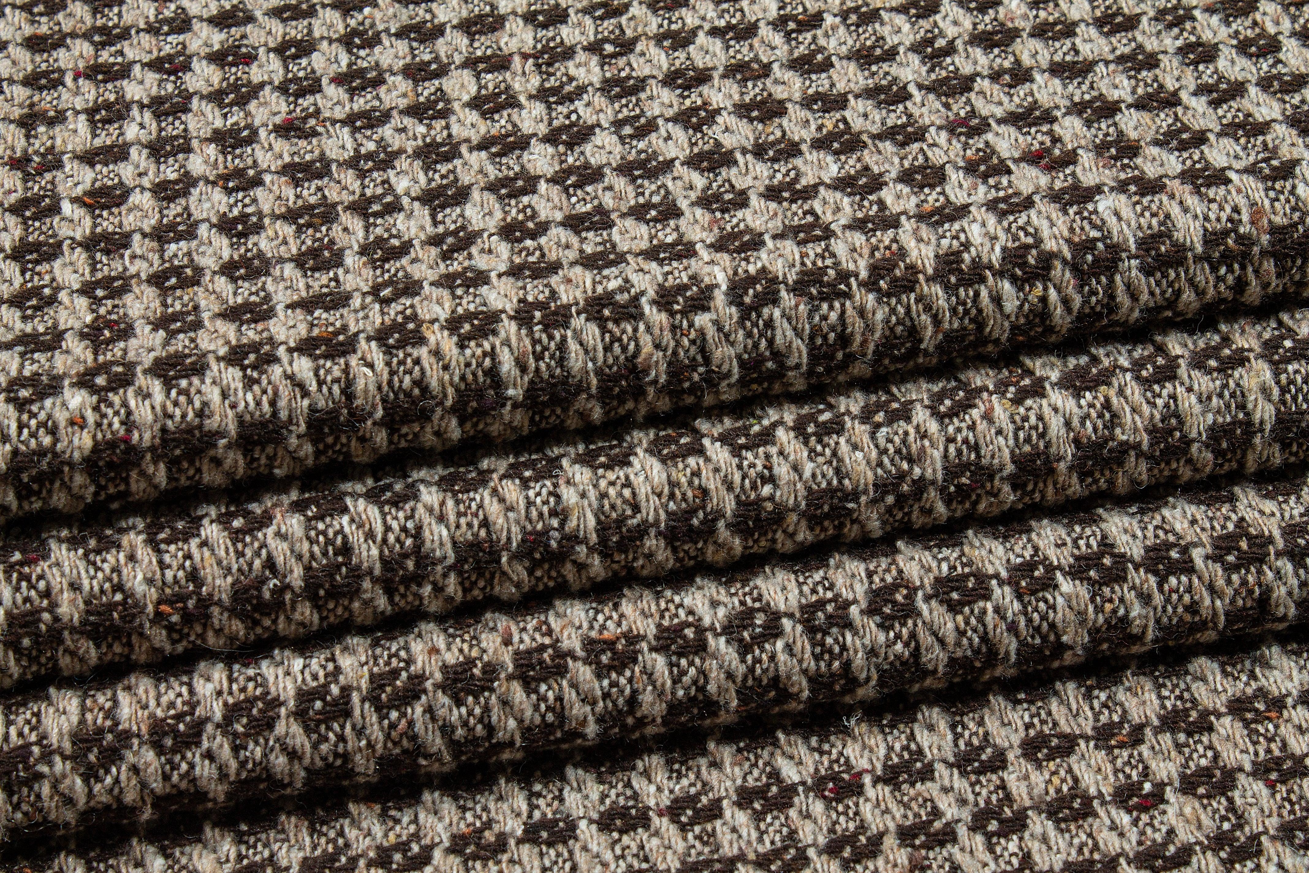 Brown Double Faced Wool Tweed Coating - Prime Fabrics