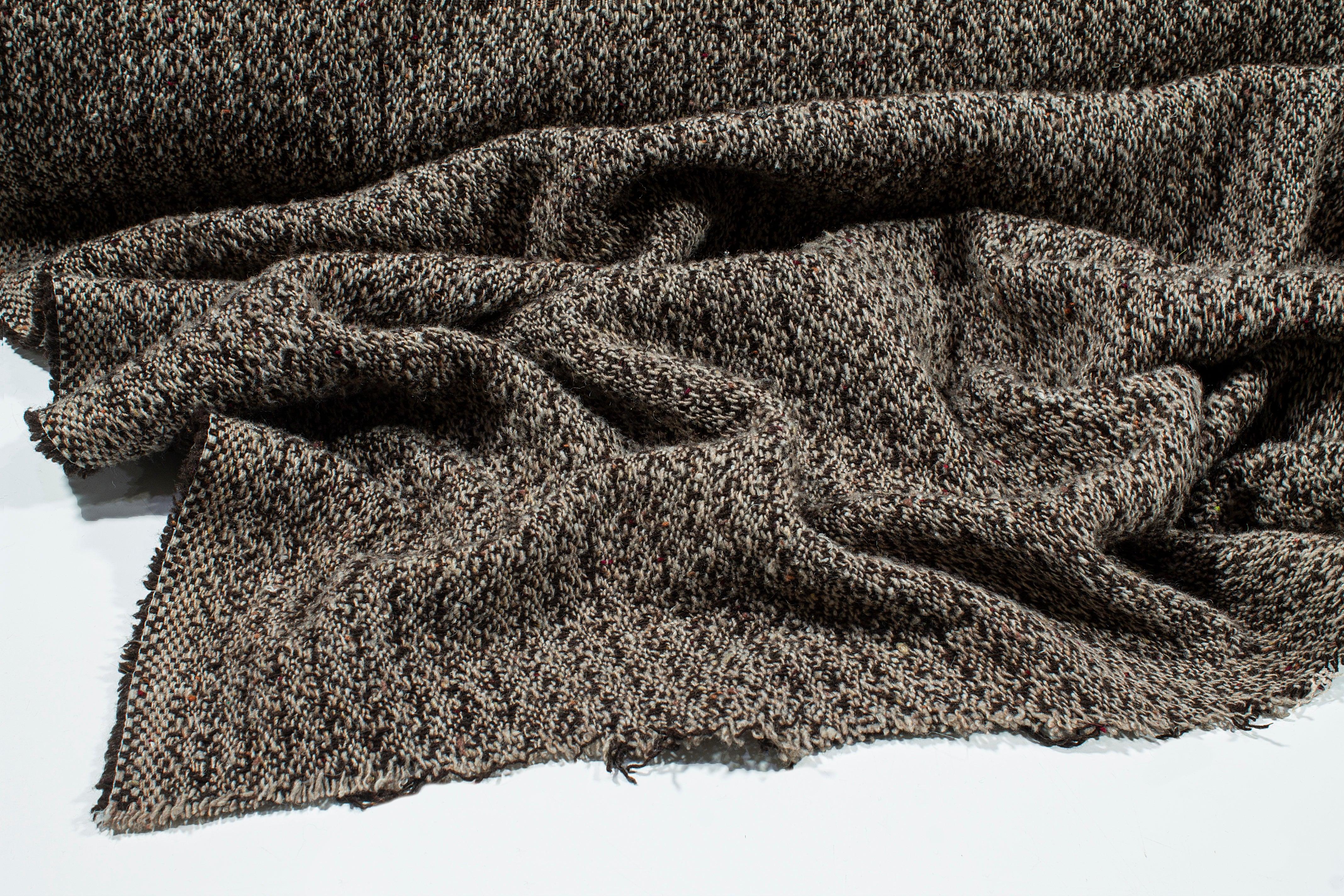 Brown Double Faced Wool Tweed Coating - Prime Fabrics