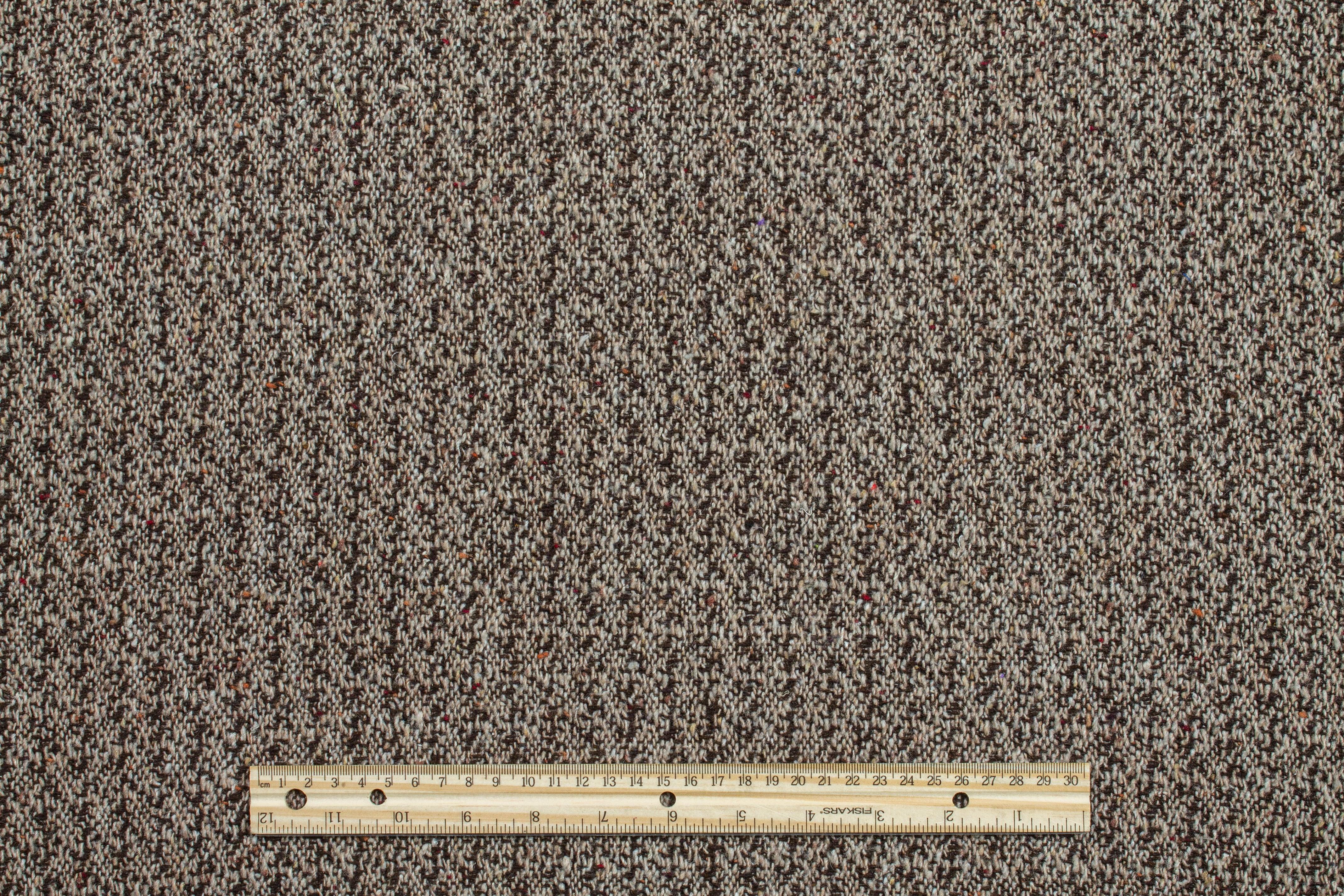 Brown Double Faced Wool Tweed Coating - Prime Fabrics