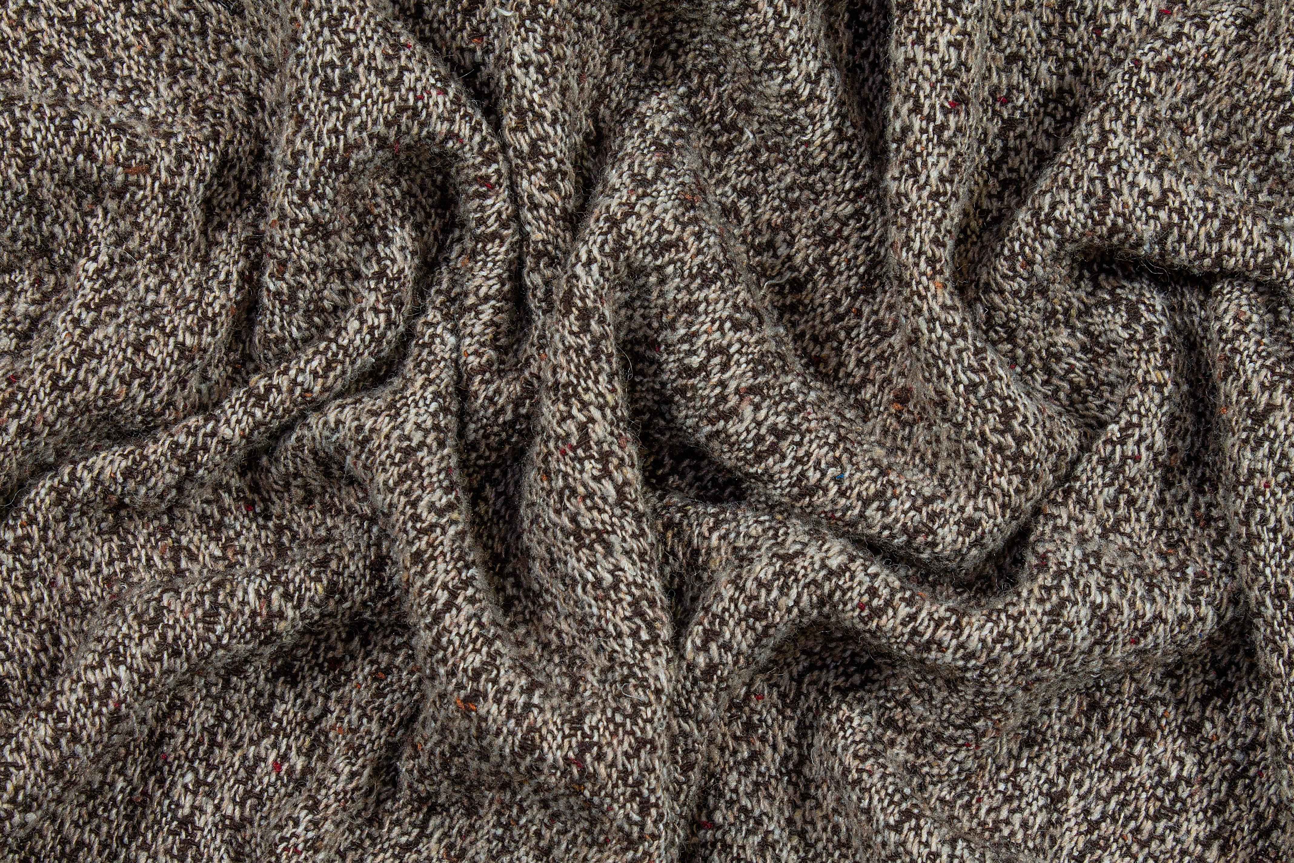 Brown Double Faced Wool Tweed Coating - Prime Fabrics