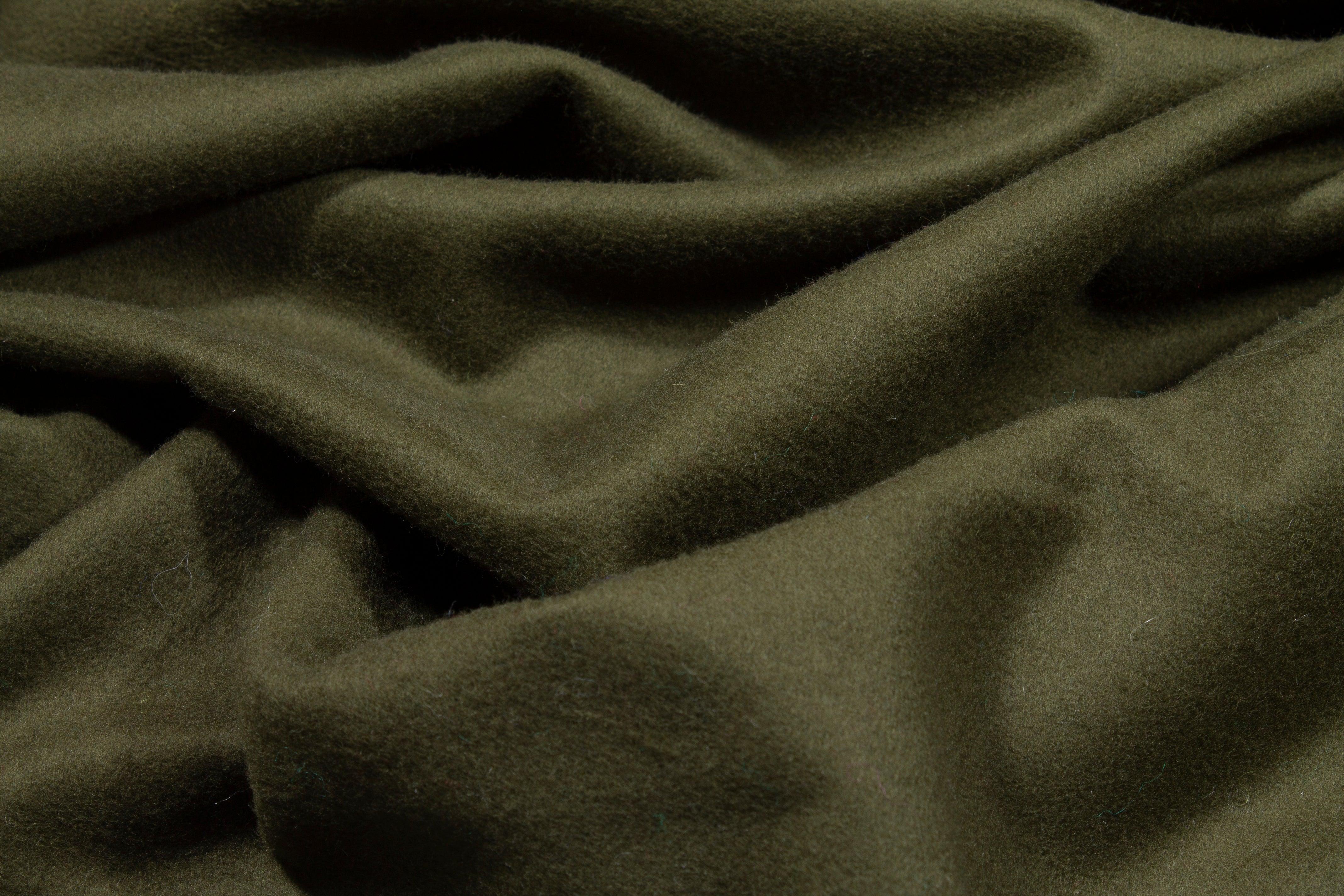Olive Green Italian Wool Cashmere Blend - Prime Fabrics