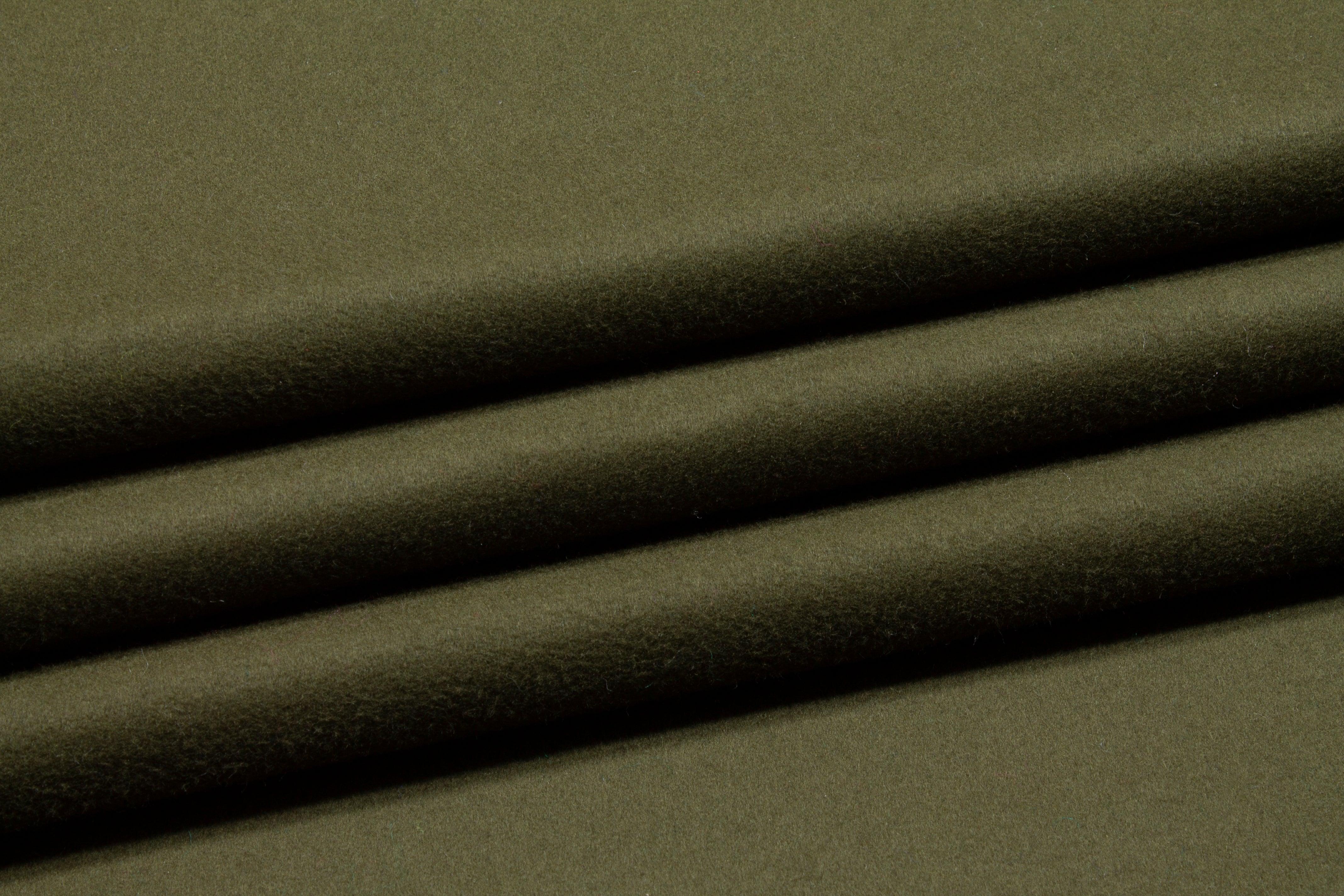 Olive Green Italian Wool Cashmere Blend - Prime Fabrics