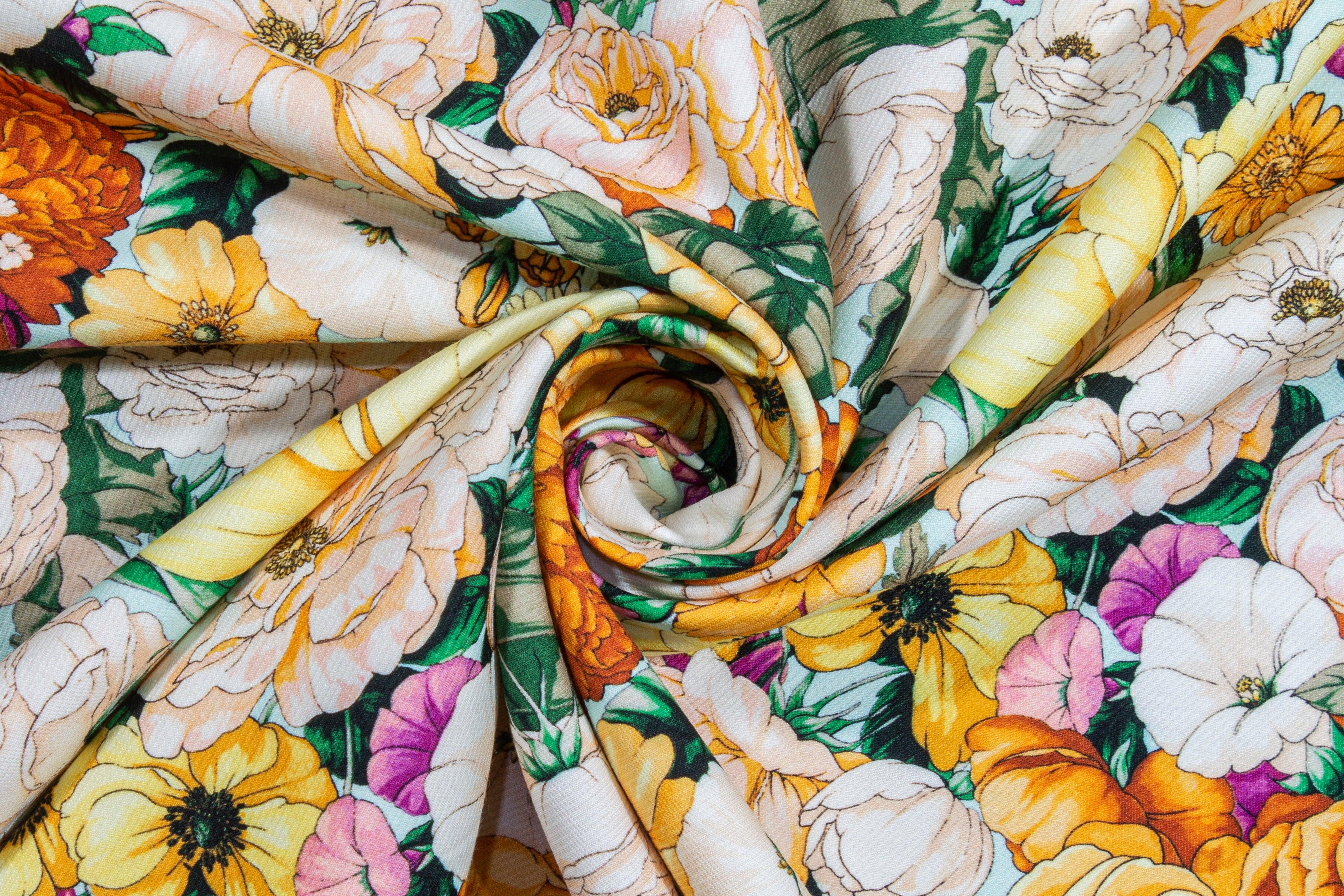 Emanuel Ungaro - Multicolor Floral Italian Silk and Wool – Prime