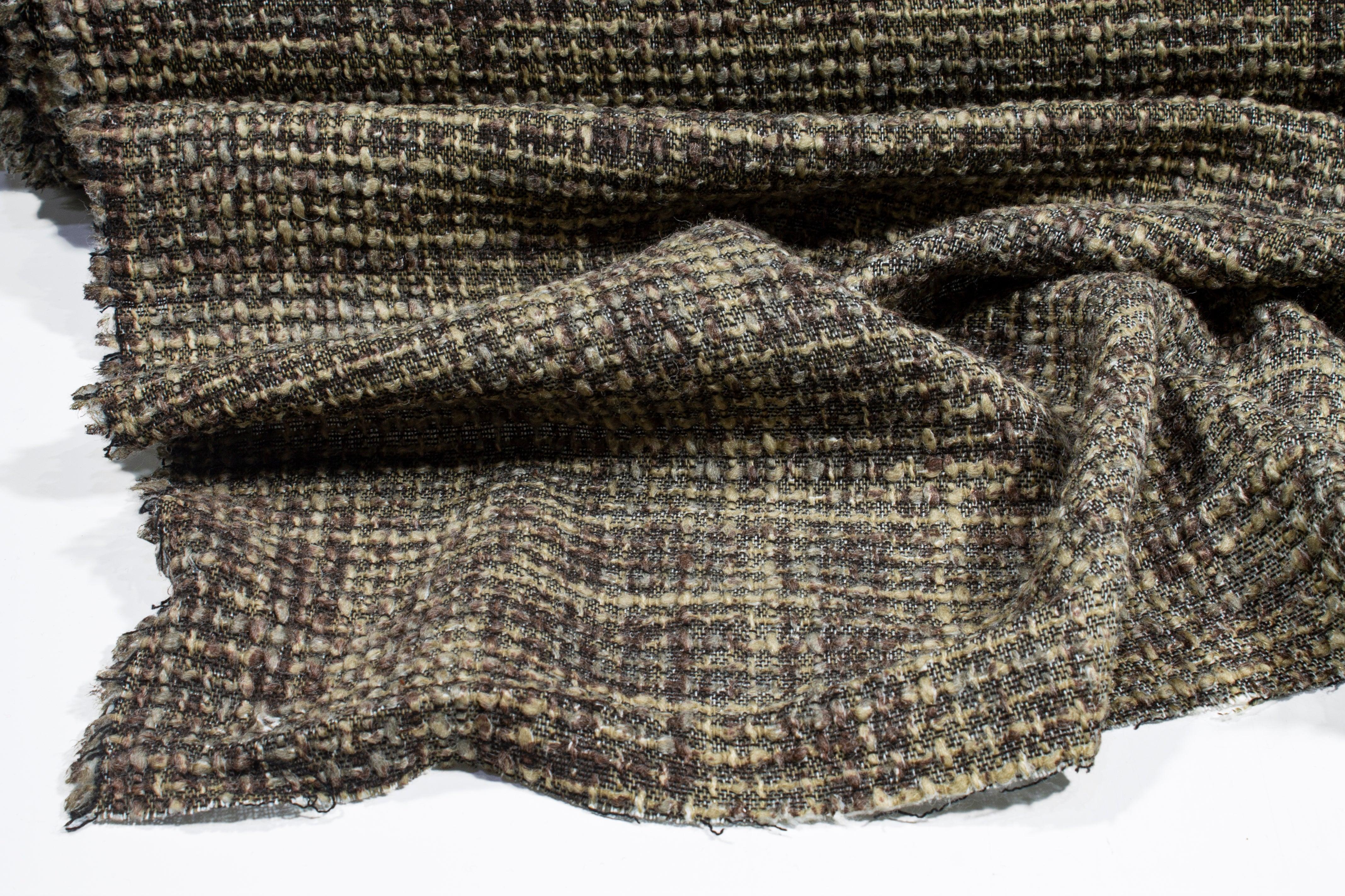 Light Brown Italian Wool Tweed - Prime Fabrics
