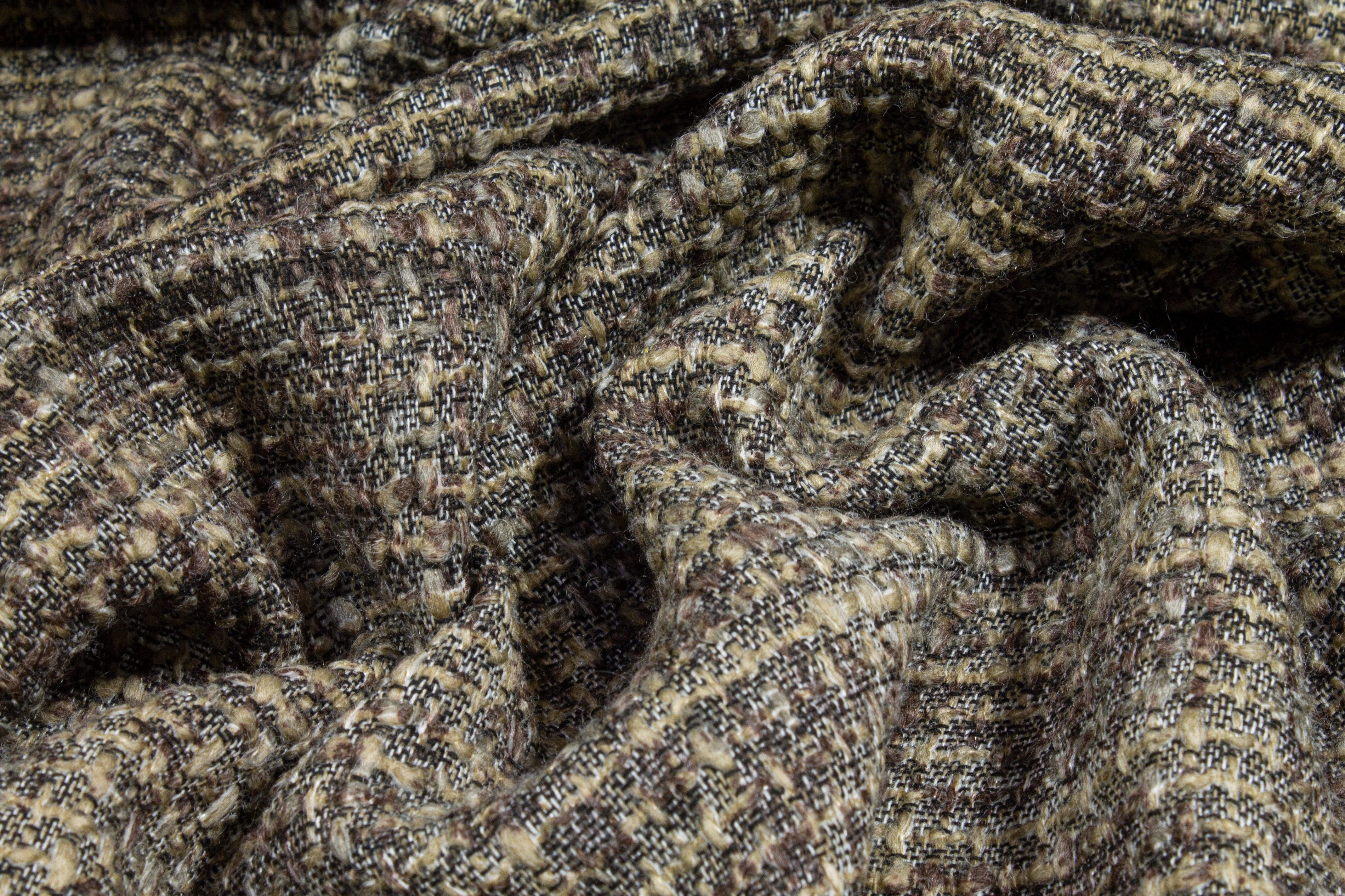Light Brown Italian Wool Tweed - Prime Fabrics