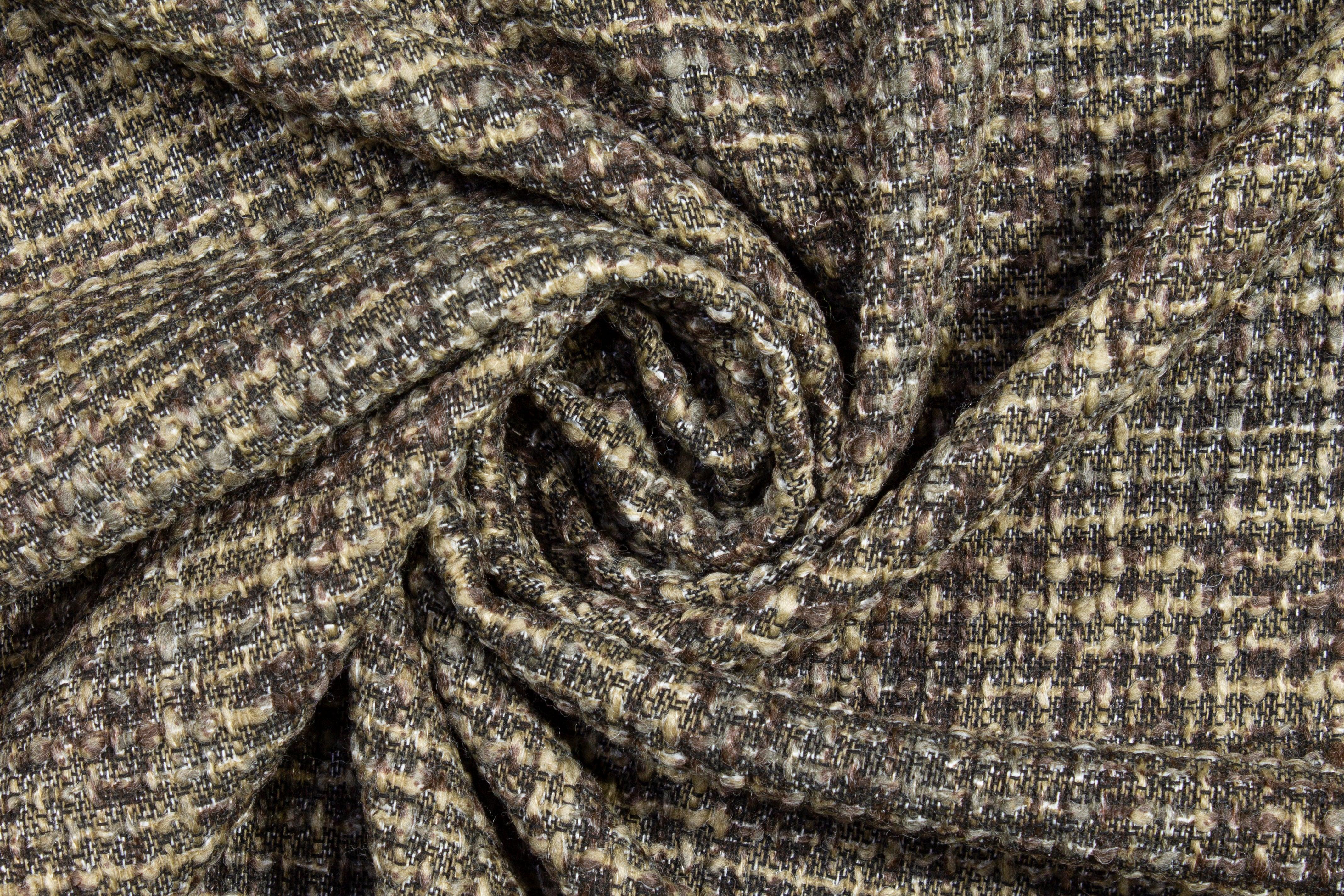 Light Brown Italian Wool Tweed - Prime Fabrics